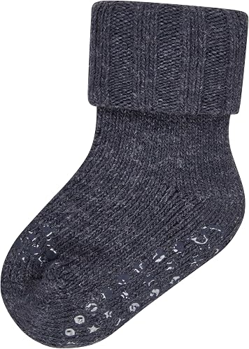 Sterntaler ABS Calcetines de gateo de lana, Azul Mel, 19/20 EU
