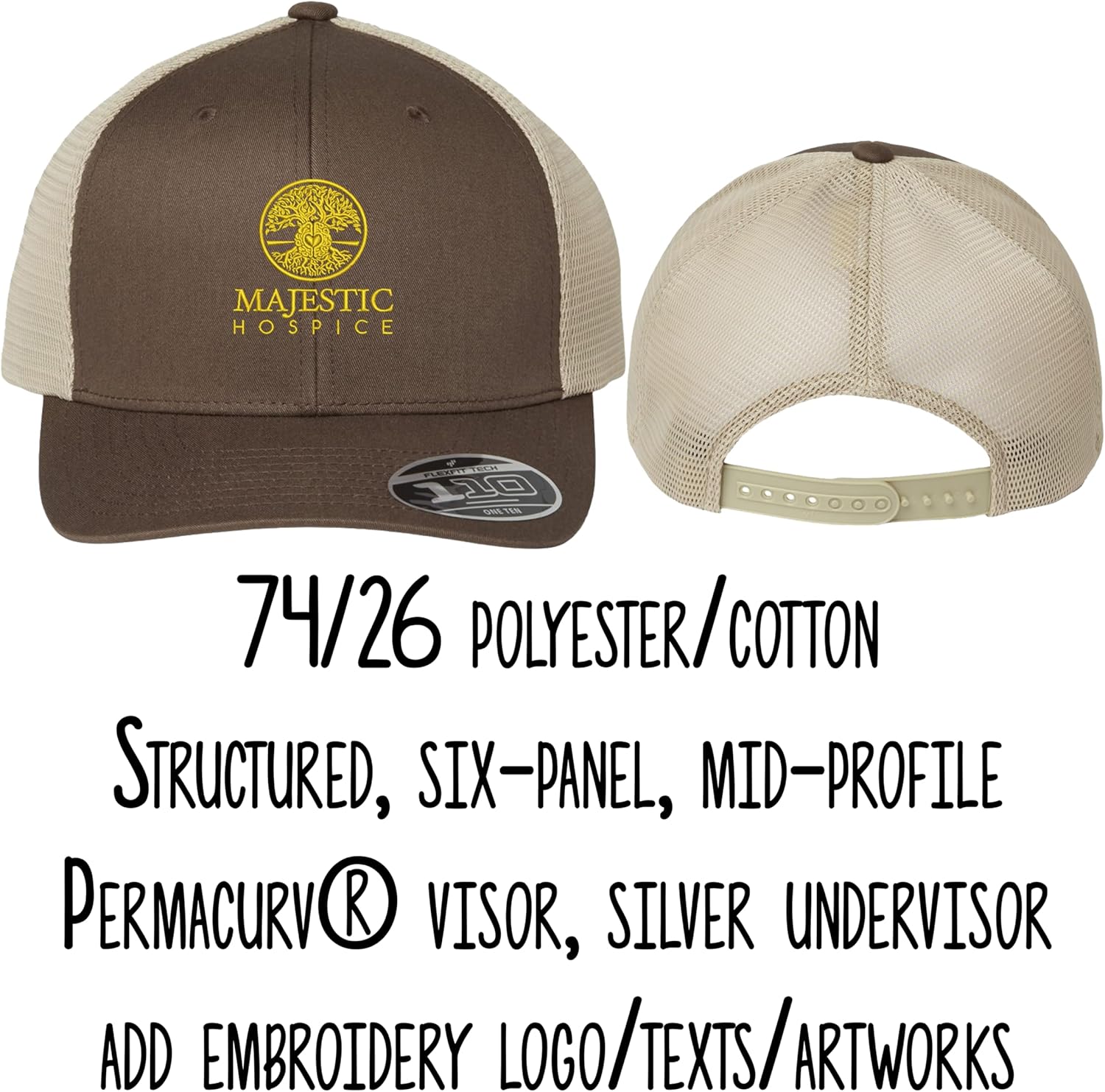INK STITCH 110m Unisex Custom Embroidery Add Logo Tects Stretch Fit Back Trucker Caps