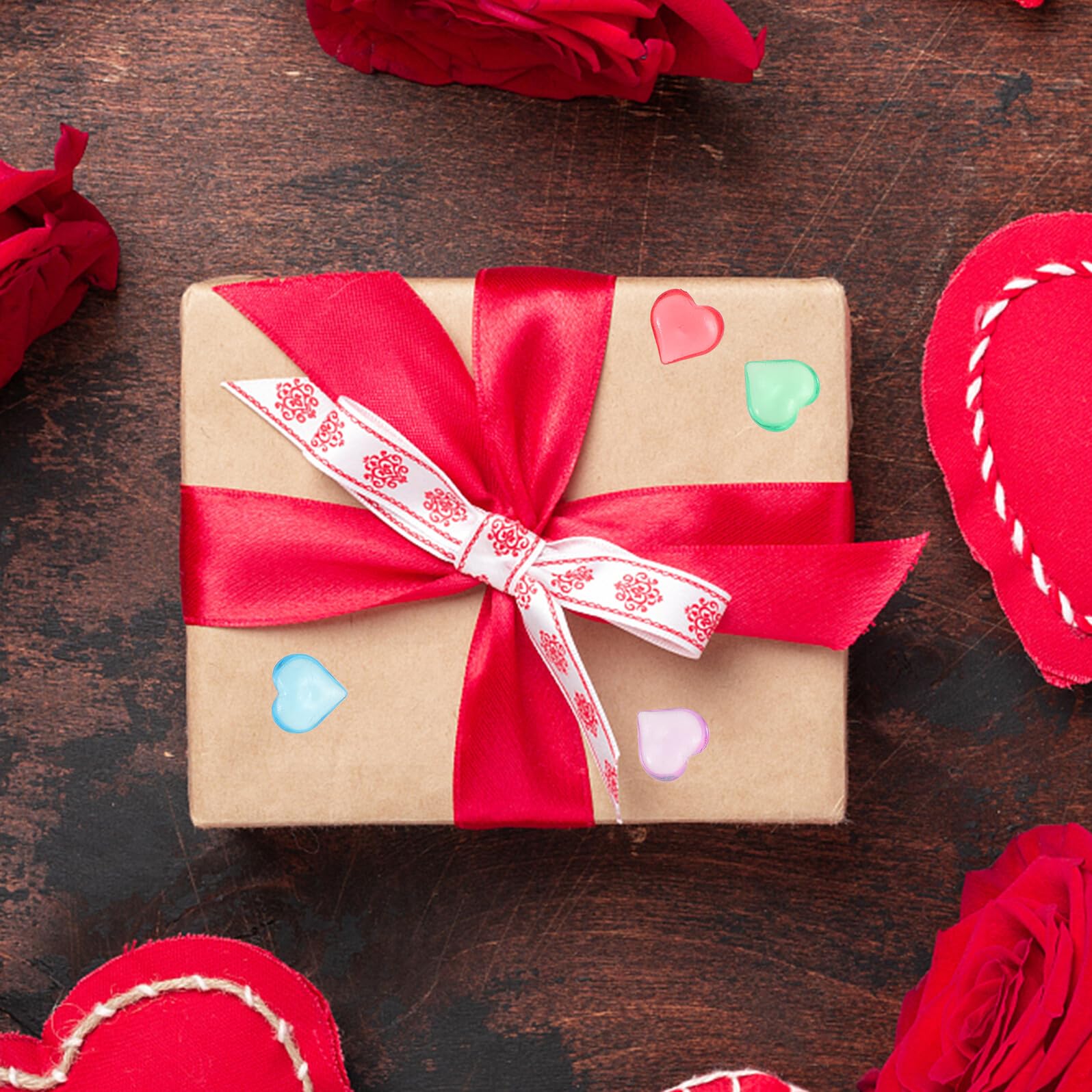 PRETYZOOM Acryl Herz Streudeko Bunte Halbtransparente Tischdekoration Vasenfüller Perlen Für Valentinstag Hochzeit Geburtstag Party und Heimdeko