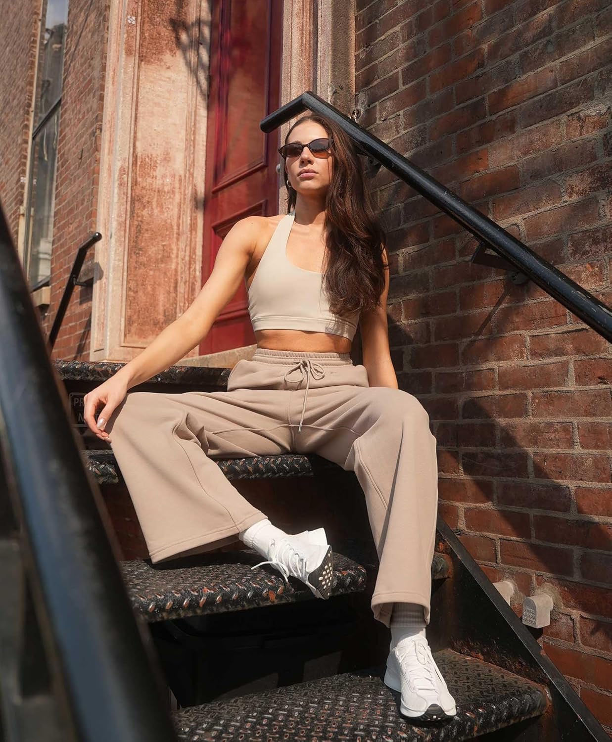 BRXL Thick Cotton Wide Leg Sweatpants for Tall Women 4 Pockets Winter Thermal Warm Baggy Pull On High Waisted Sweat Pants - Image 5