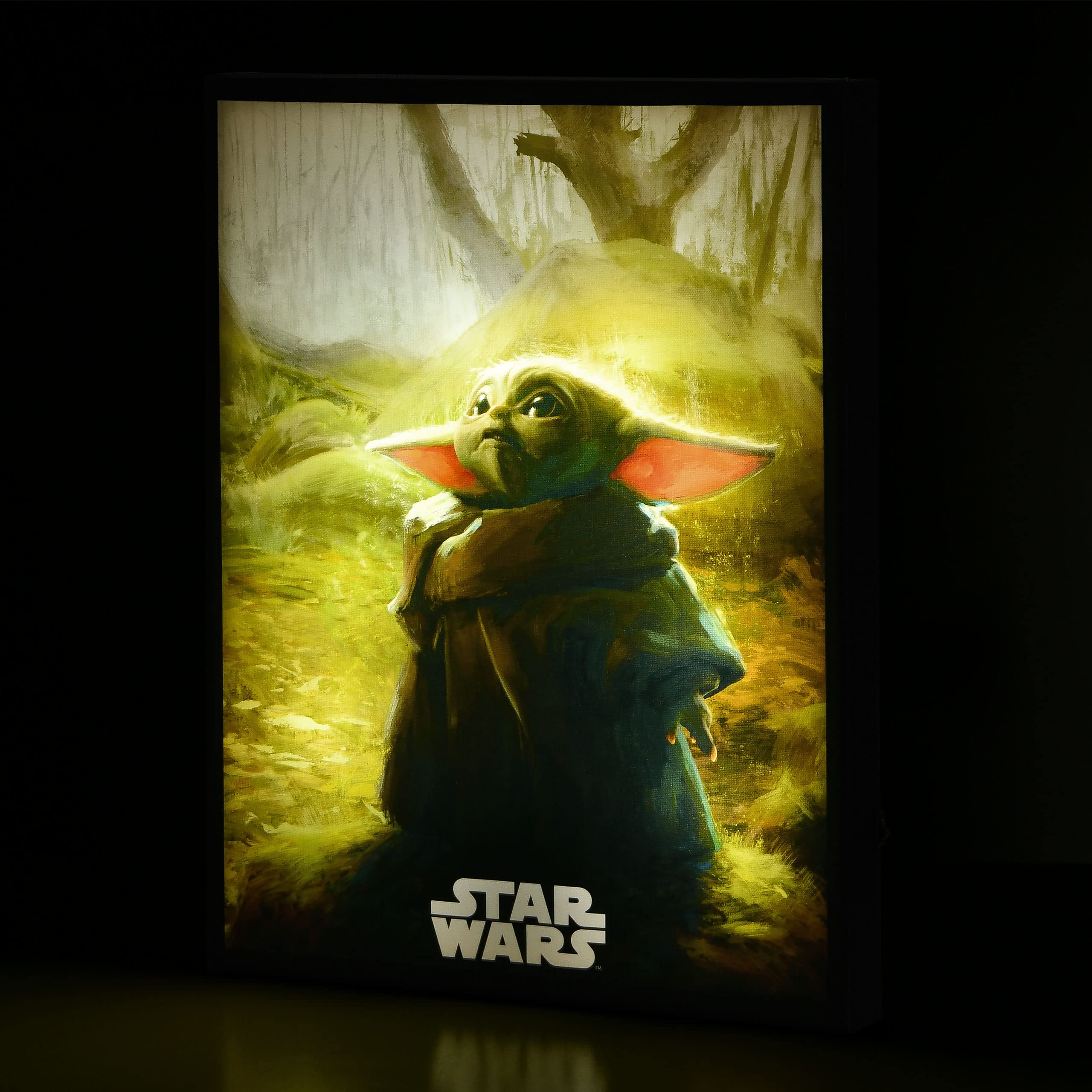Elbenwald Star Wars Wandbild Grogu The Mandalorian 30 x 40 x 3,8 cm Mehrfarbig