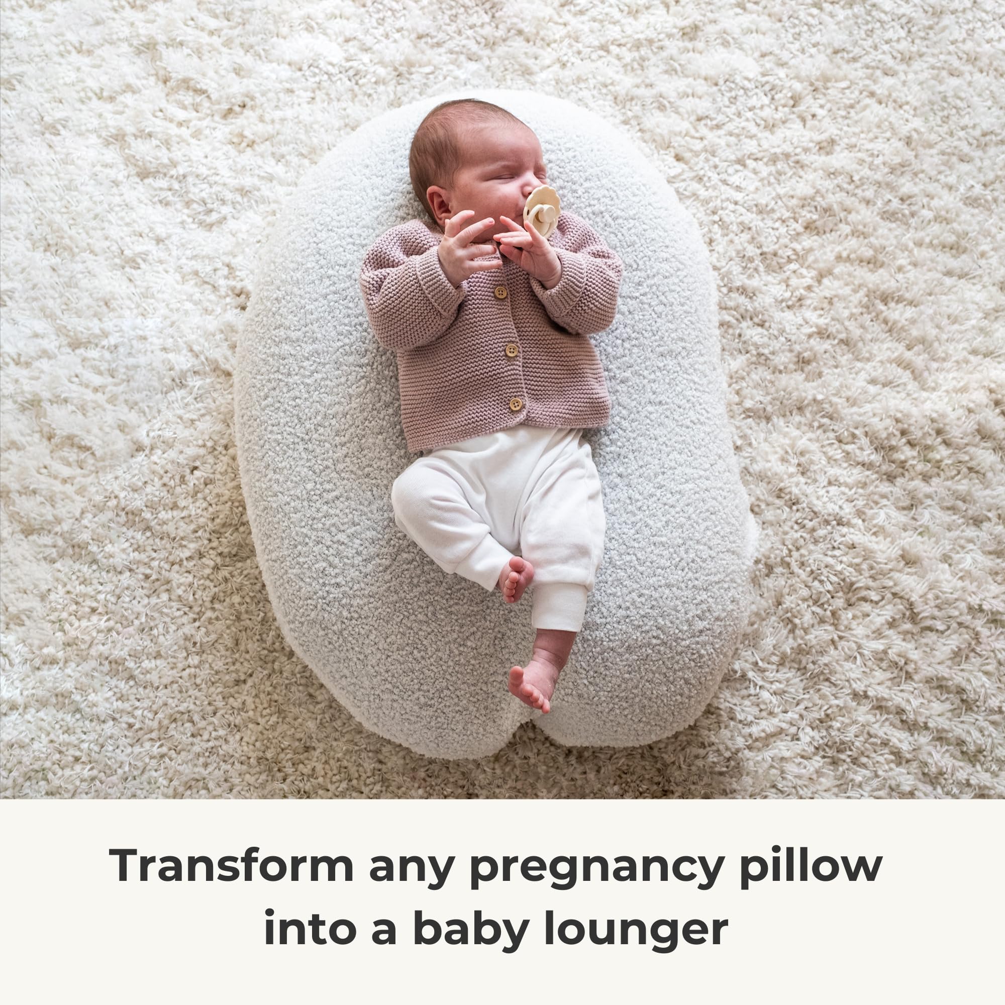 Love bug Baby Lounger Cover - Newborn Lounger Cover - Baby Lounger - Turn Any Pregnancy Pillow Nursing Pillow into a Lounger - Removable Cover - Soft Teddy Fabric