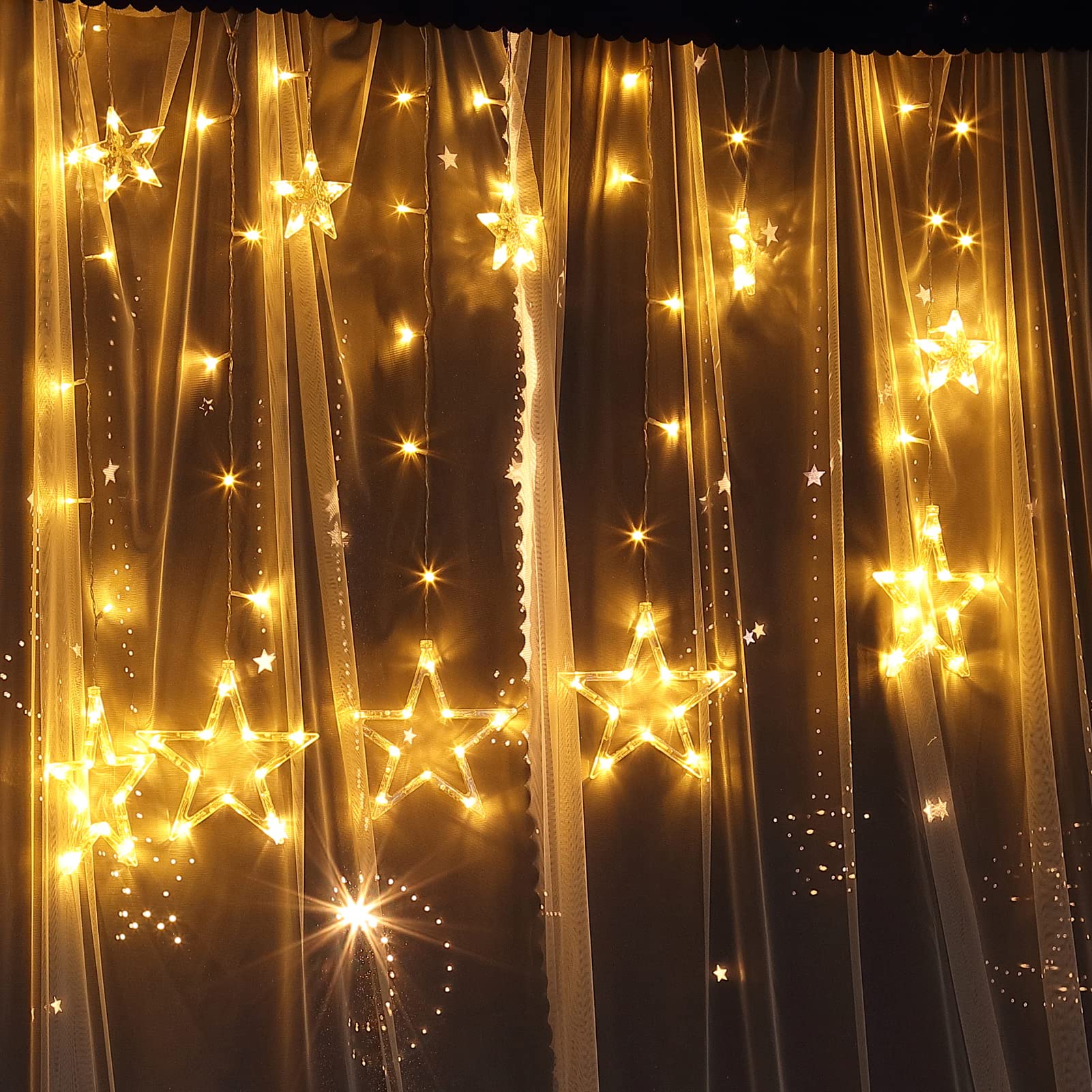 Tenda a baldacchino per Letto a 4 Angoli, Motivo Principessa, Nera, con zanzariera, Decorazione per Camera da Letto e Luce Come Cielo Stellato per Adulti, Bambine, Ragazzi e Bambini (Nero, s