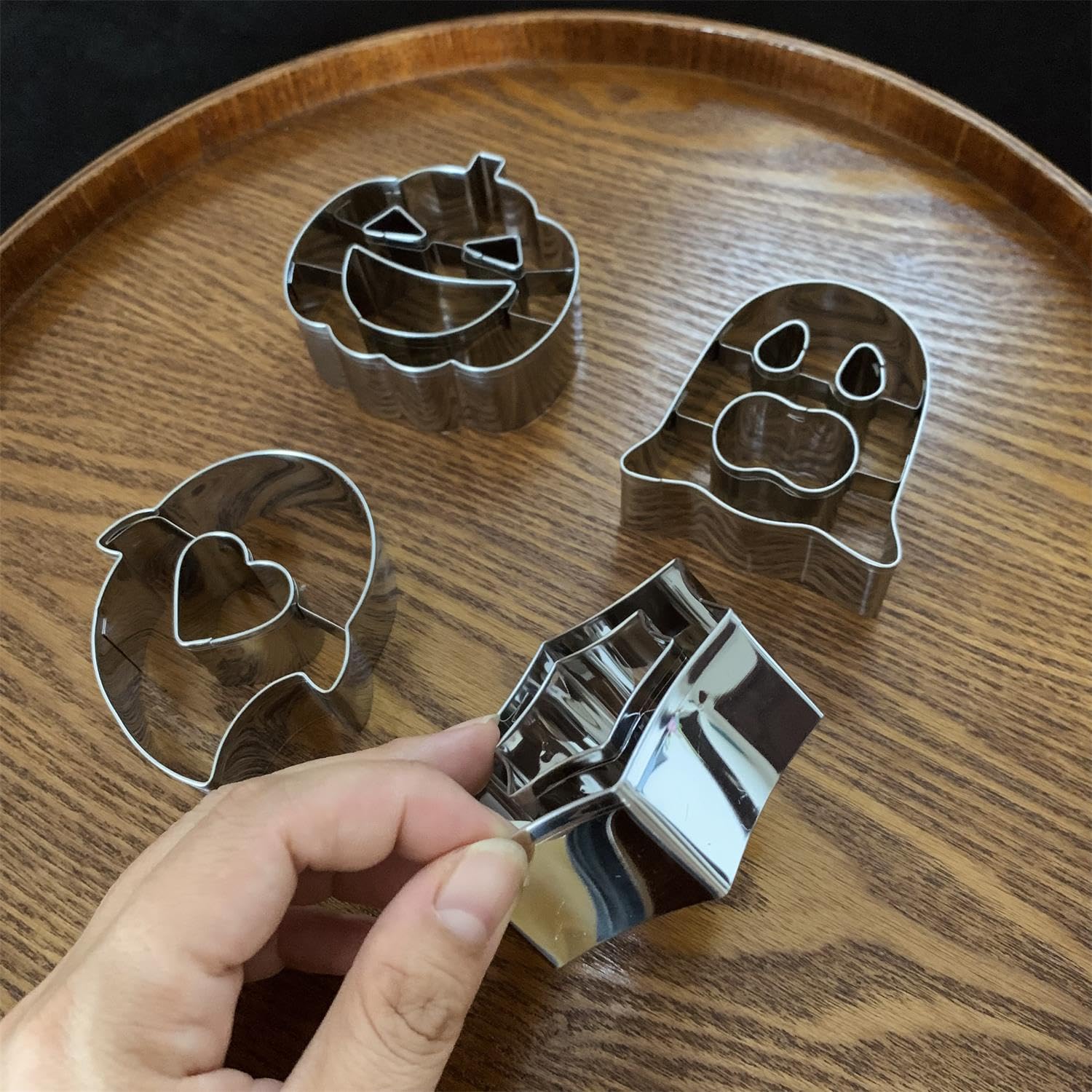 UKoosien Halloween Cookie Cutter Set-4 Piece-6.5 Cm-Diswasher Safe-Mini Halloween Cookie Cutter Shape for Baking - Image 2