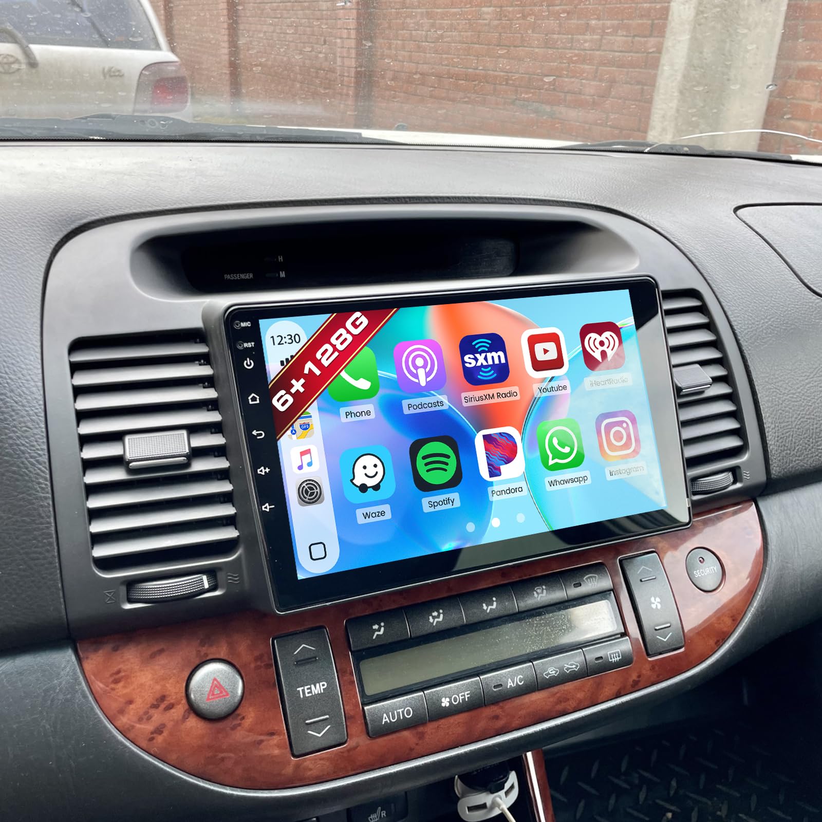 Roinvou 8 Cores 6+128G Android Radio Upgrade for Toyota Camry 2001-2006, 9'' HD Touchscreen with Wireless CarPlay Android Auto GPS Navigation WiFi Backup Camera Mirror Link Bluetooth Mic FM RDS-image-14