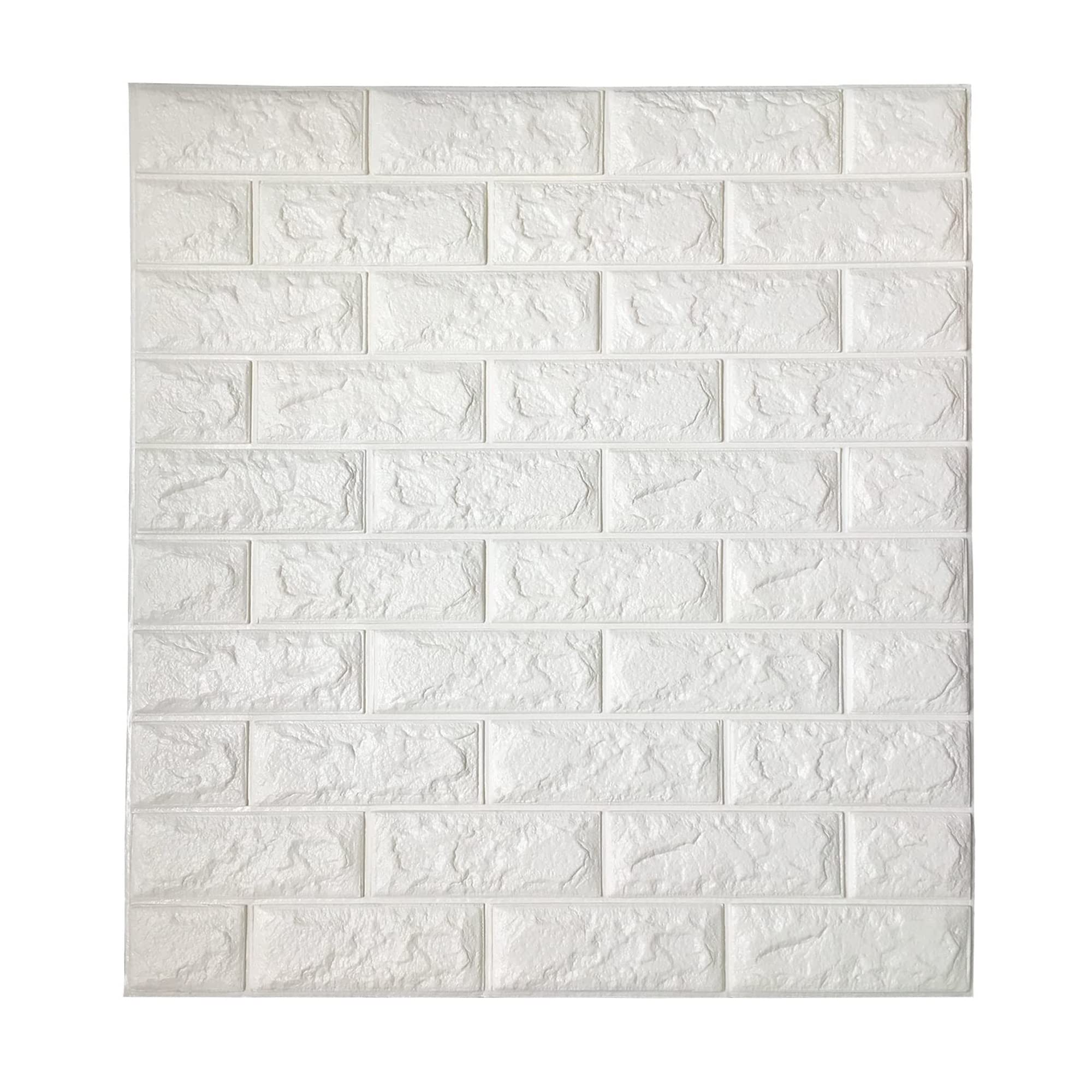 Sulfar 10PC 3D Wall Sticker Self-Adhesive Wall Panels Waterproof PE Foam White Wallpaper for Living Room TV Wall and Home Decor (Brick 10 Pack - 58 Sq Ft)