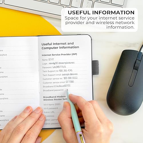 Miniatura 5 de Clever Fox Libro de contraseñas - Organizador de direcciones de Internet y contraseñas alfabetizado - Cuaderno de contraseñas para computadora y