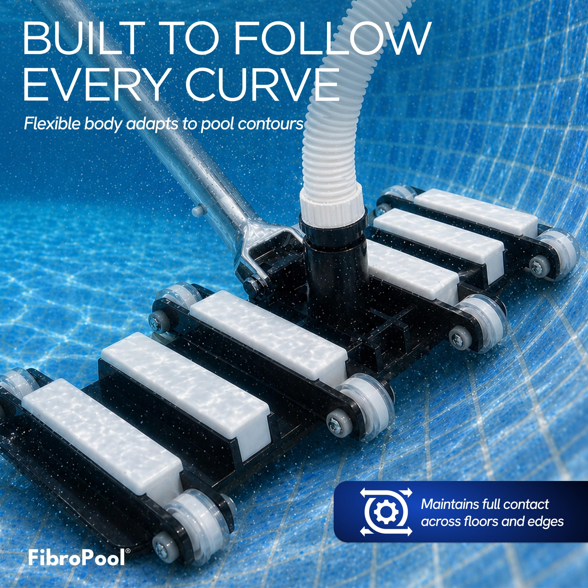 FibroPRO® Professioneller Flexibler Schwimmbad-Vakuumkopf