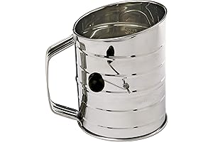 Norpro 3-Cup Stainless Steel Rotary Hand Crank Flour Sifter for Baking