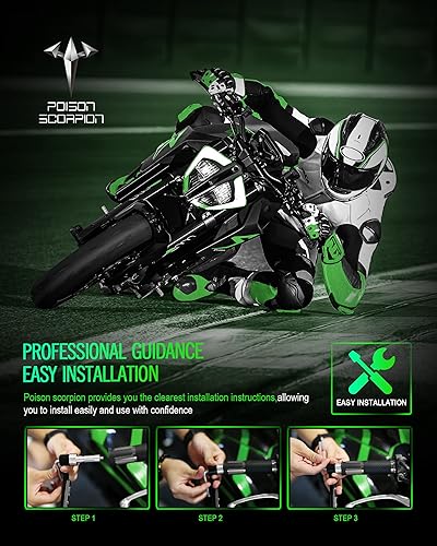 Miniatura 6 de POISON SCORPION Protectores de palanca 78, protector de manillar de motocicleta  Freno de embrague universal extensible para extremos de barra de