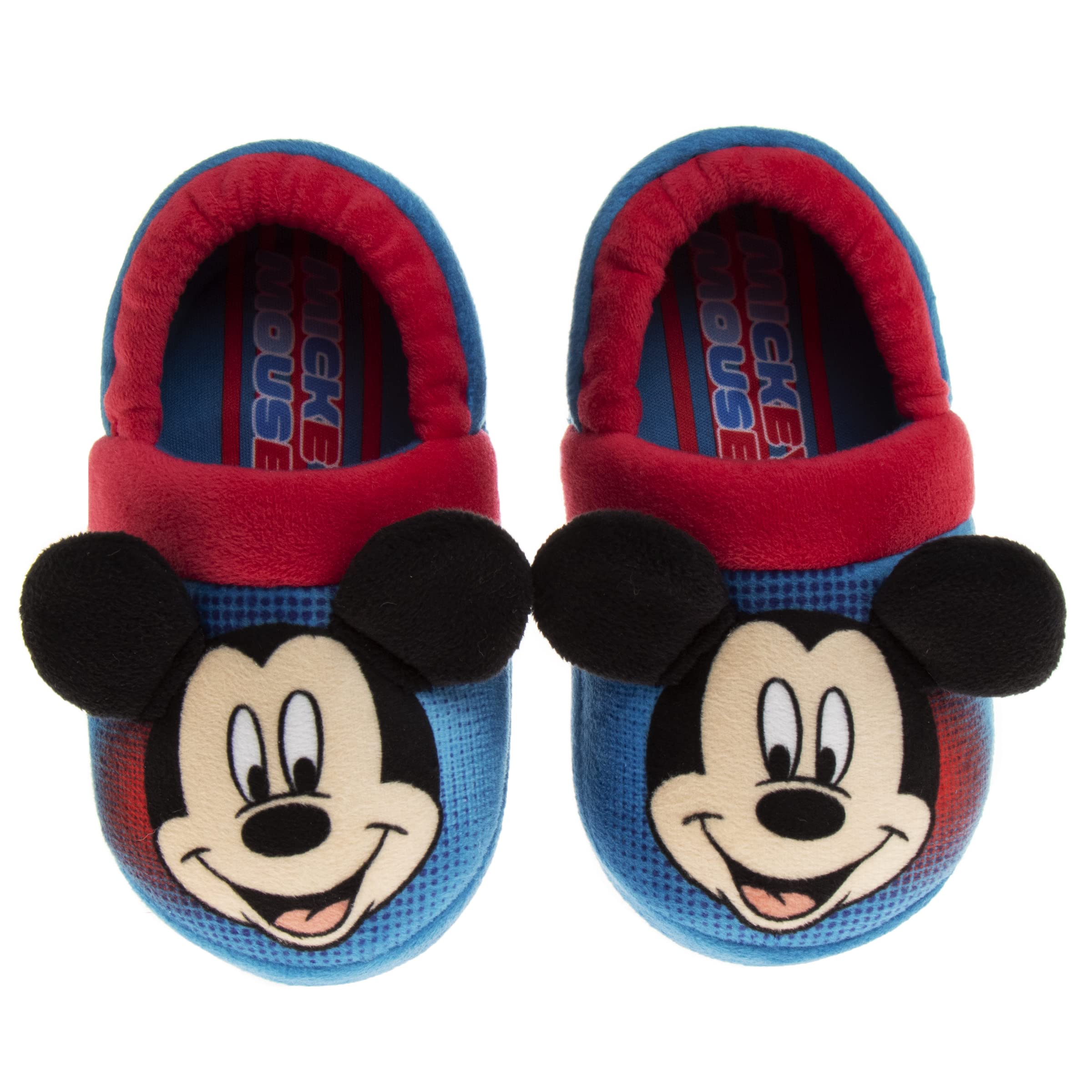 Disney Boys' Mickey Mouse Cozy Plush Slippers