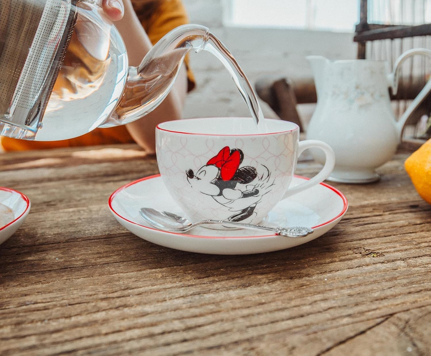 Disney Mickey and Minnie Bone China Teacup and Saucer, Set of 2 | Tea Party With Coffee, Espresso, Mocha - Image 6