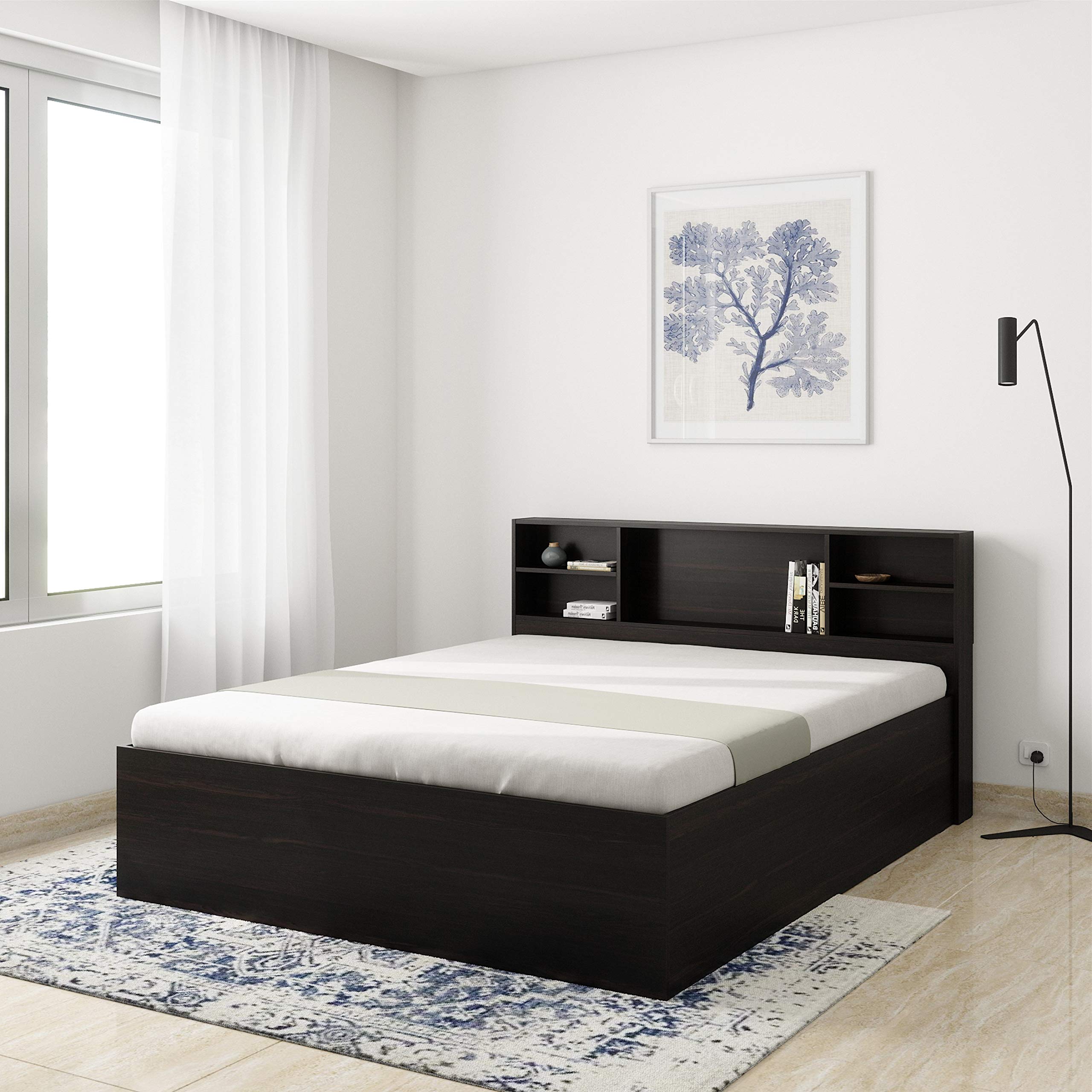 Amazon Brand - Solimo Mars Queen Engineered Wood Regular Bed With Storage (Wenge Finish, Brown) (B07RKKFNF6) Amazon Price History, Amazon Price Tracker