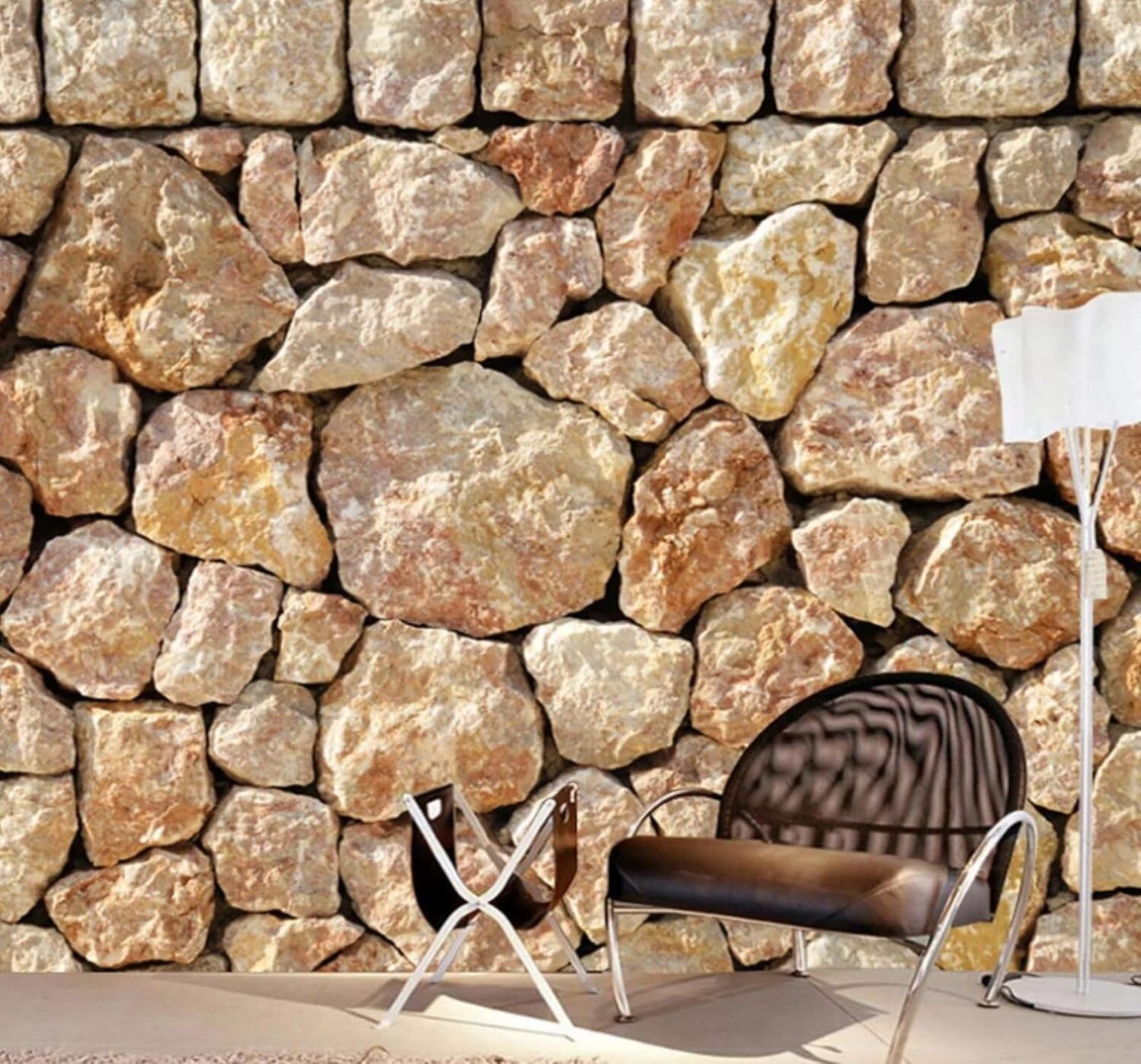 Wallpaper-3D-Xlm 250Cm×170Cm(B×H) Minimalist Three Dimensional Relief Vintage Stone Wall 3D Wallpaper Easy Install Feature Office Living Room Sofa Bedroom Tv Background Wall Decoration-250Cm×170Cm