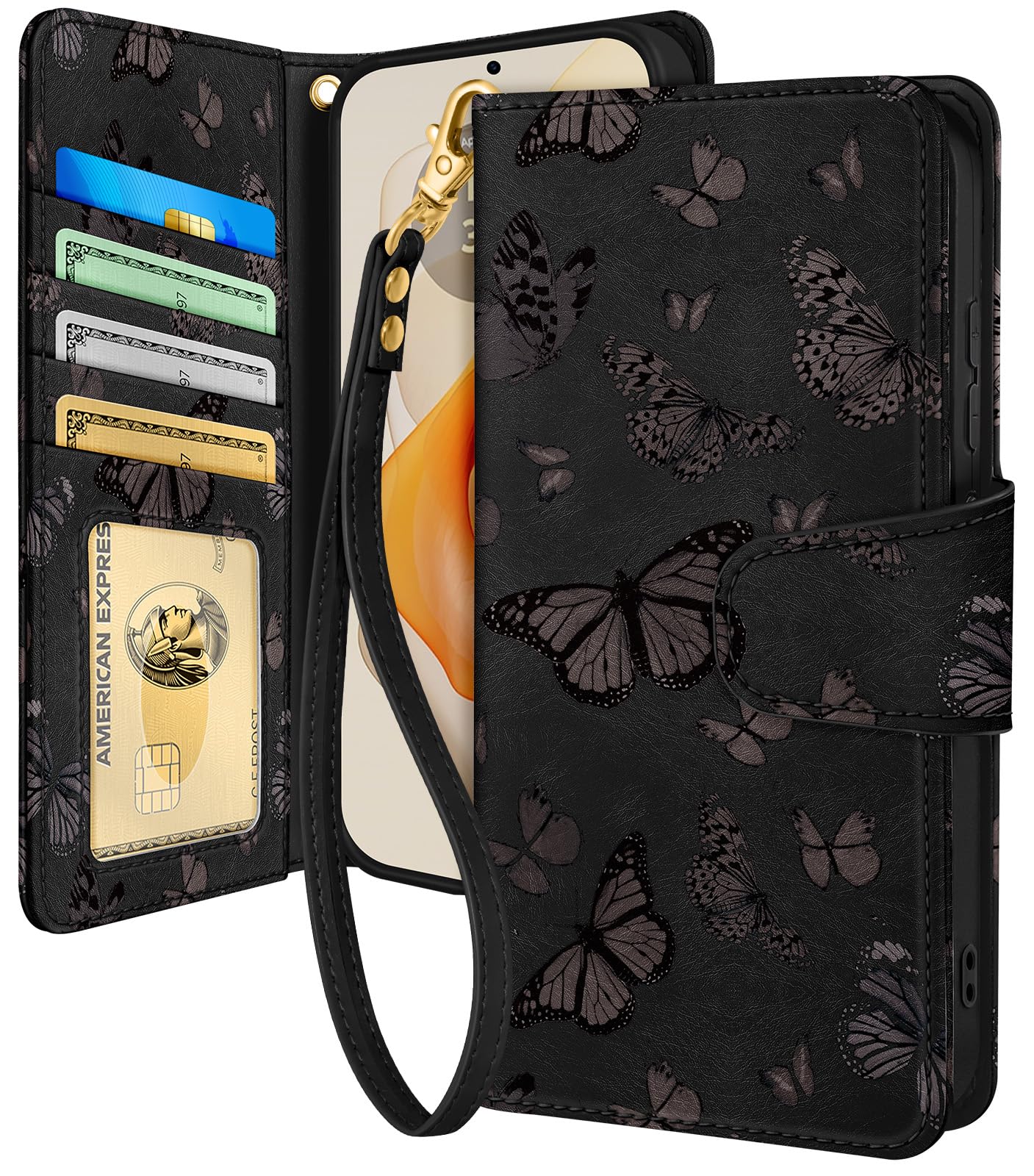 Toycamp for Moto G Stylus 5G 2024 Wallet Case with Wrist Strap - Leather Flip Folio Case with RFID Blocking 4 Card Holder for Motorola G Stylus 5G