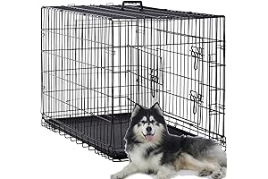 48-Inch Foldable Double-Door XXL Large Dog Kennel