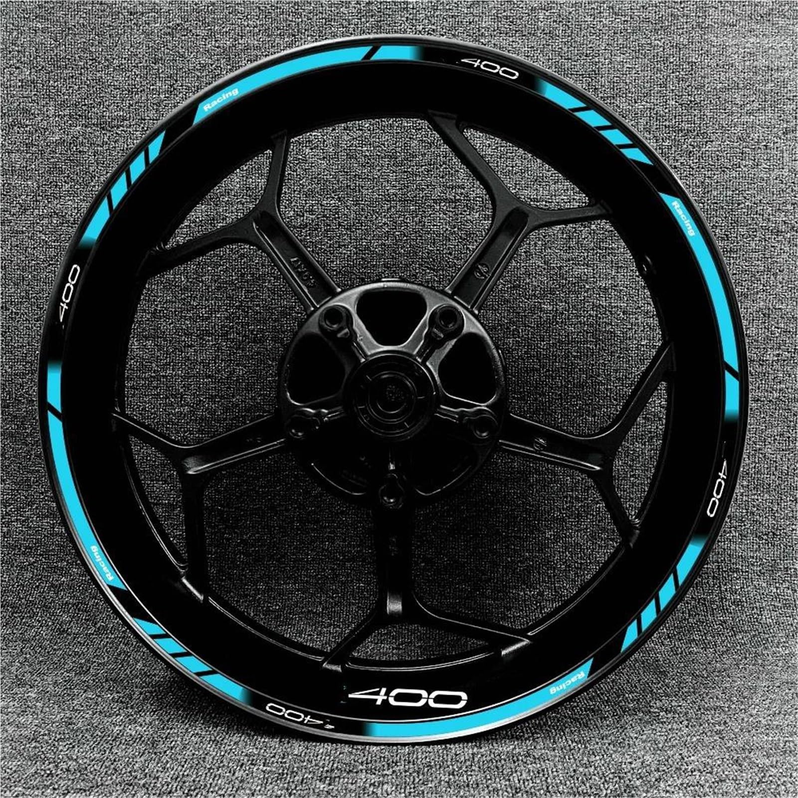 Motorcycle Wheel Hub Decal Front and Rear Rim Reflective Sticker for Kawasaki for Z250 for Z300 for Z400 for Z650(Color17)