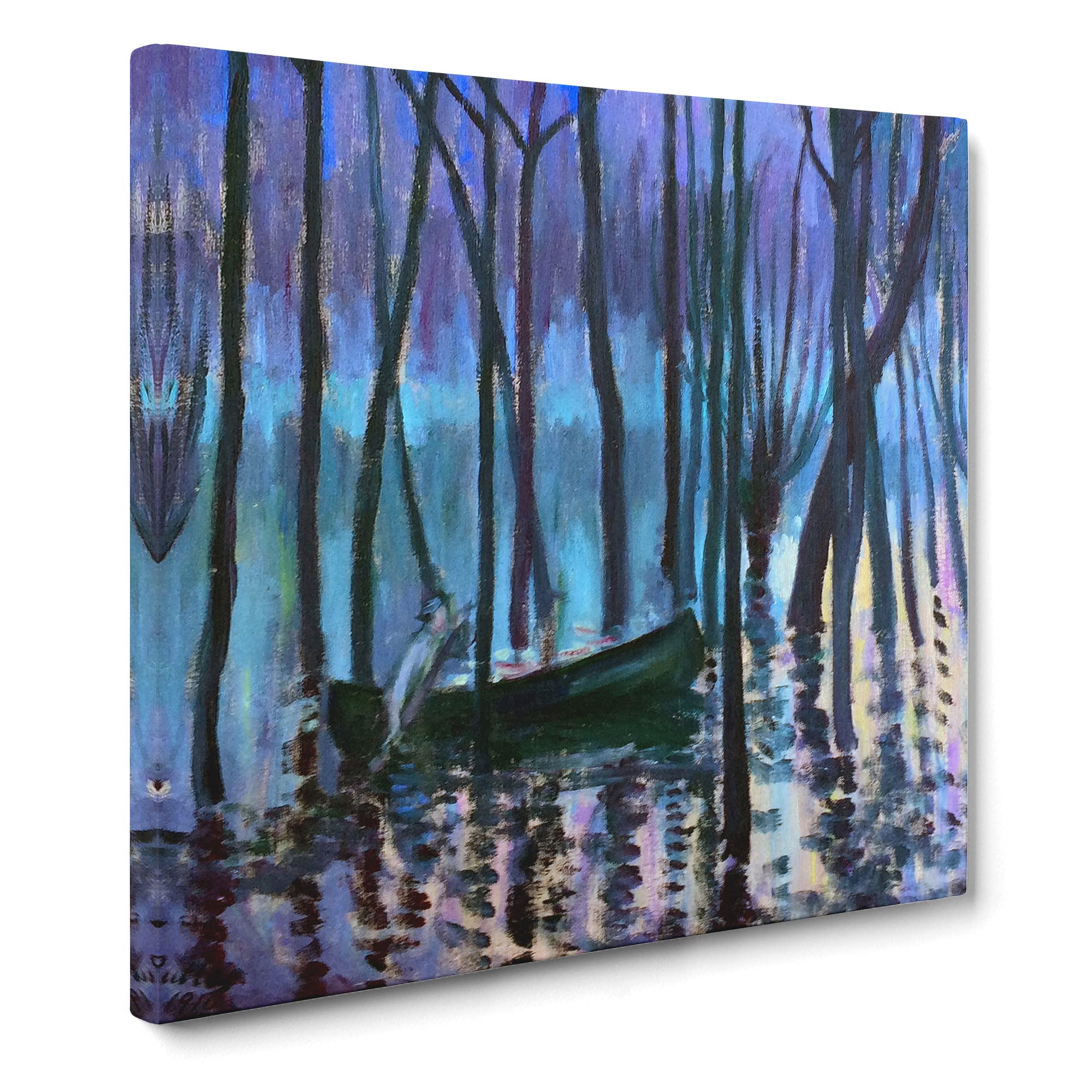 In His Canoe by Theodore Earl Butler Canvas Print, Mixed, 35L x 35W cm