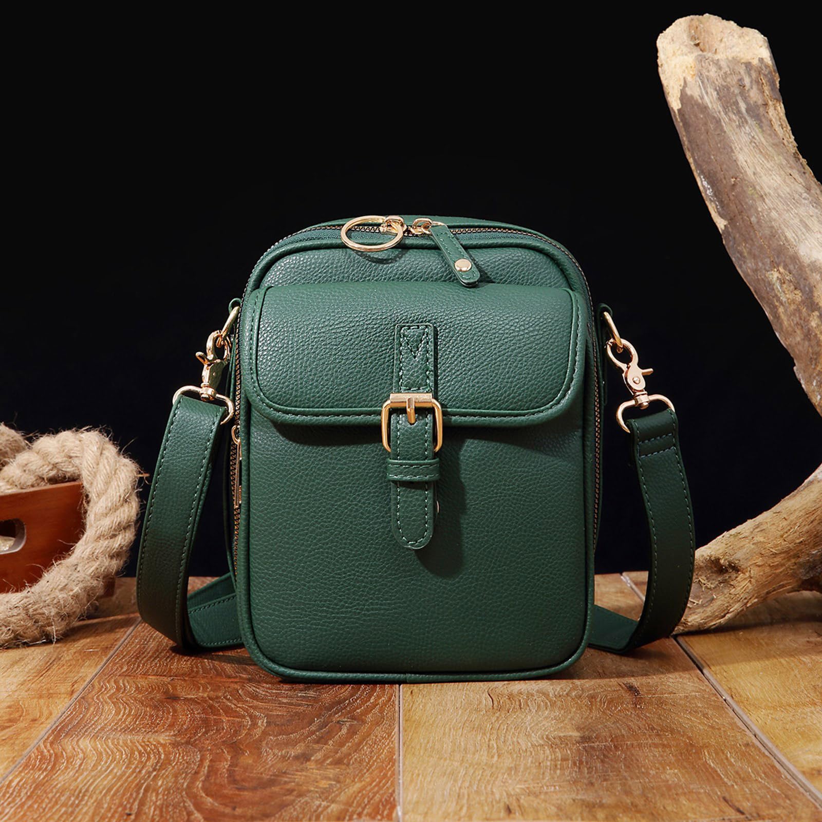 Borsa a tracolla con tracolla regolabile Porta carte Portafoglio Borsa per telefono in pelle PU Borsa per donna Borsa a tracolla antifurto essenziale da viaggio