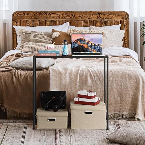 Miniatura 7 de Mesa consola de entrada pequeña, mesa industrial estrecha detrás del sofá, entrada delgada para pasillo, madera fina para sala de estar, vestíbulo,