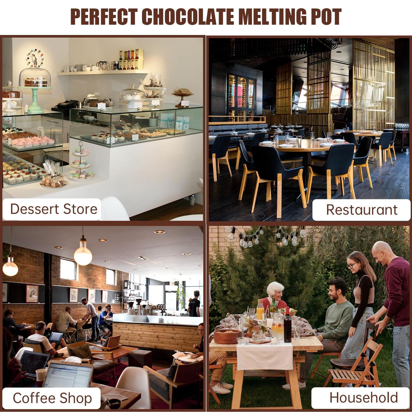 Adjustable Butter Melting Pot Set, Adjustable Chocolate Machine, Electric Chocolate Crucible with 4 Jars Included for Cream, Candy, Cheese