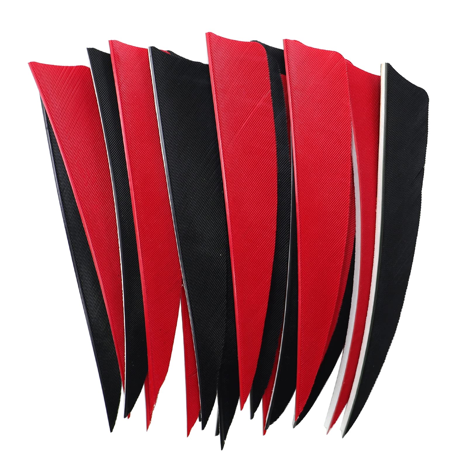 OBTOUTDOOR OUBOTER 60 Stück Bogenschießen Pfeilfedern 4 Zoll Naturfedern Befiederung Rechten Flügel DIY für Bogenpfeile (40 Rot + 20 Schwarz)