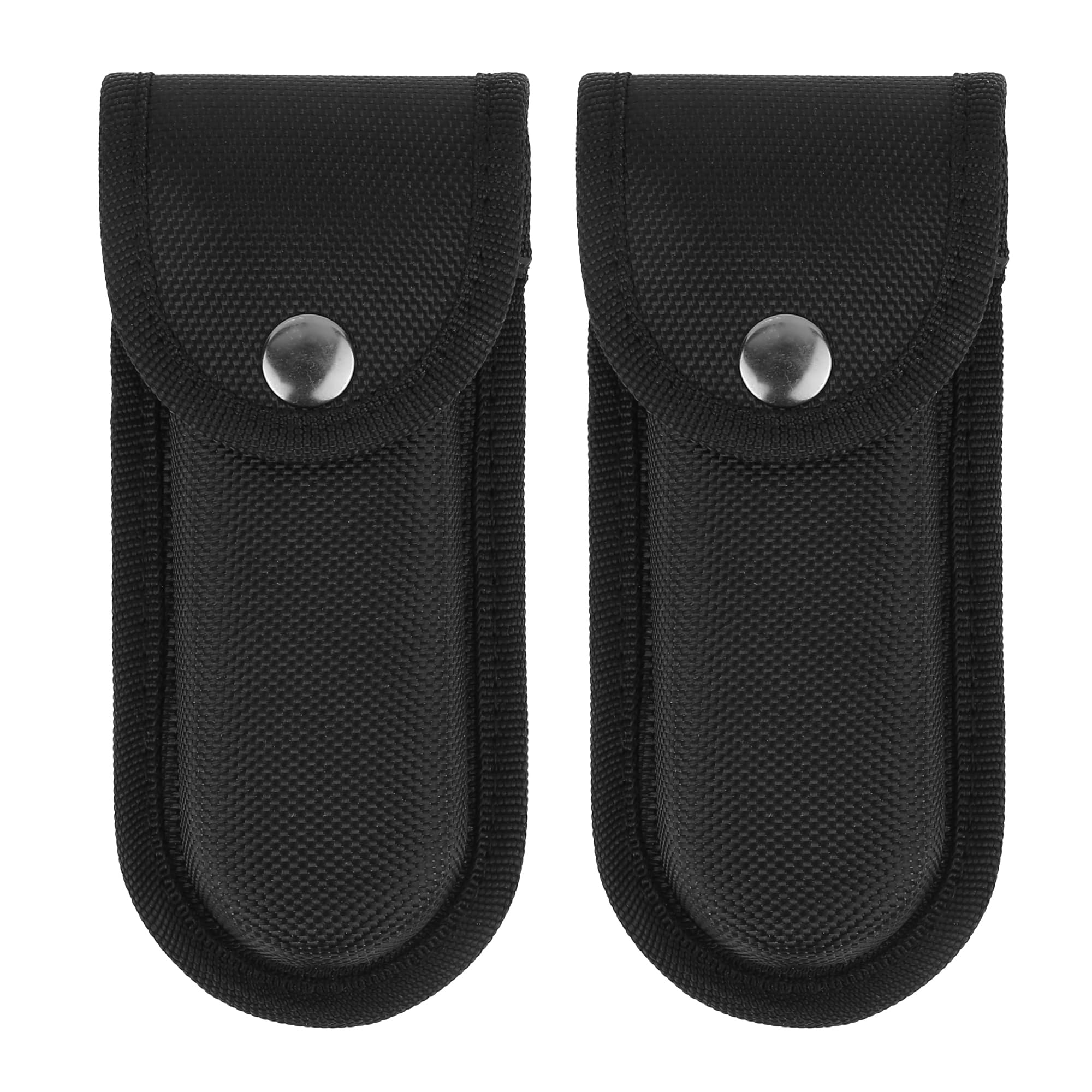 2Pcs Nylon Pocket Knife Holder, Folding Knife Sheath with Snap Closure & Belt Loop, Vertical/Horizontal Knife Case for Belt, Pocket Knife Holster for