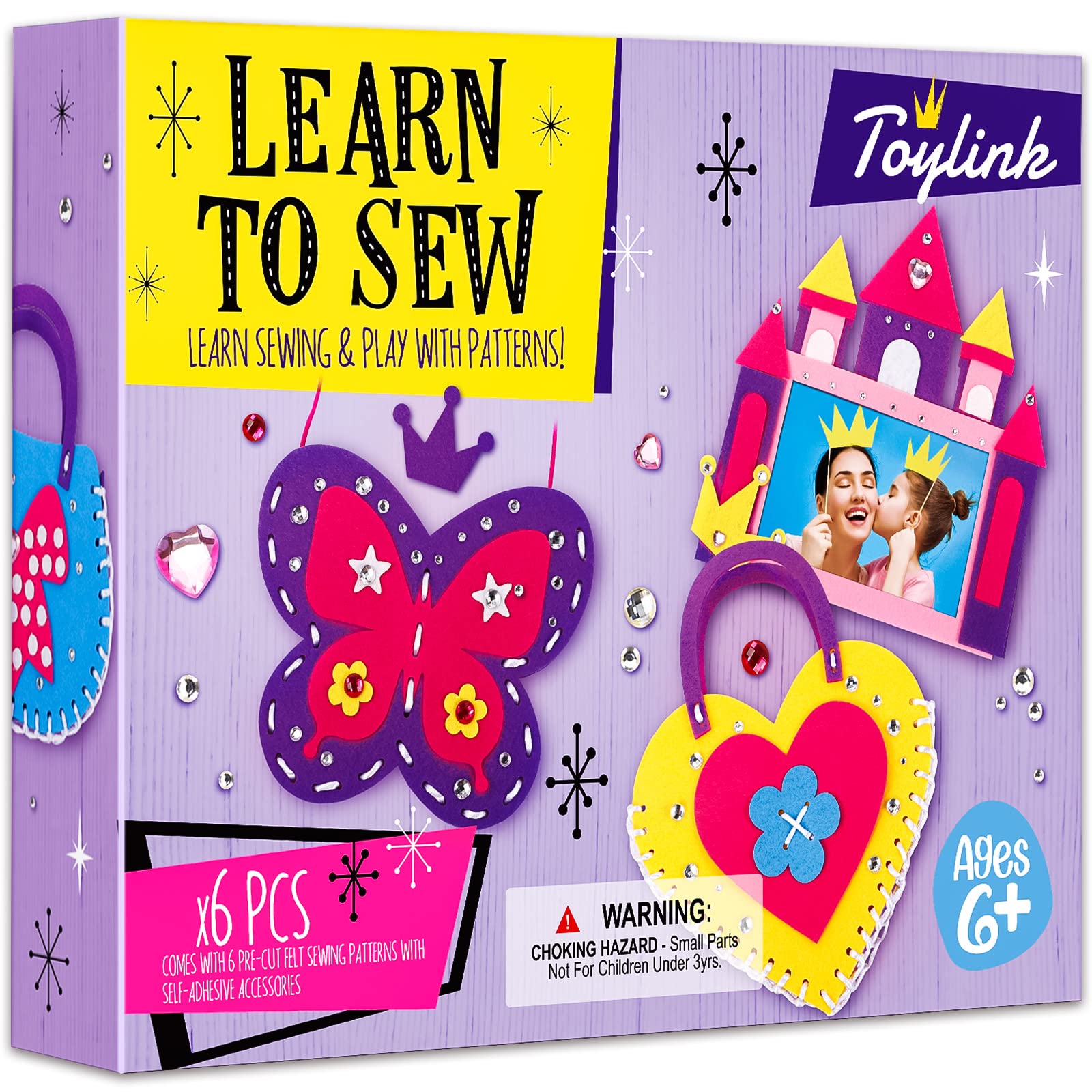 Tacobear Kit Cucito Bambina Unicorno Farfalla Castello Feltro Fai da Te per Bambini Kit da Cucito Kit Materiale per Lavoretti Regalo per Bambina 5 6 7 8 9 10 Anni