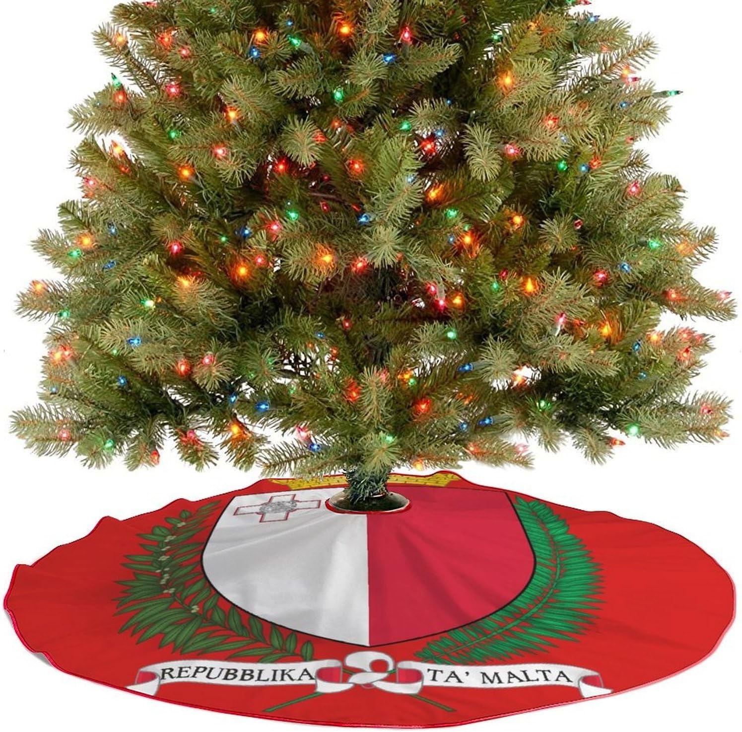 Coat of Arms of Malta Graphic Christmas Tree Skirt for Xmas Trees Skirts Holiday Party Decorations