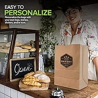 Vista 5 de Stock Your Home Bolsas de papel kraft marrón de 52 libras (50 unidades) – Bolsas de comestibles grandes a granel para compras