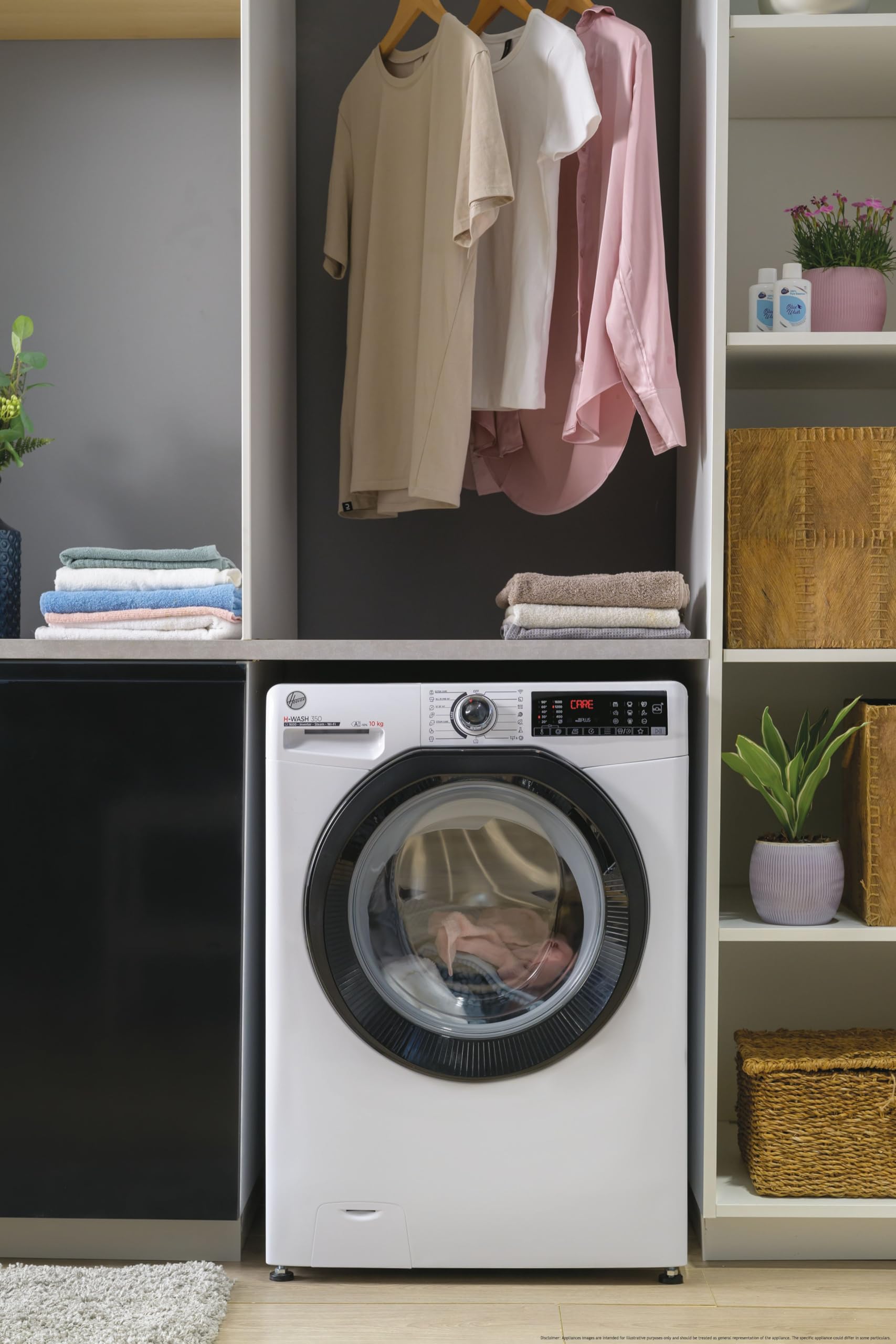 Hoover H-WASH&DRY 350 Freestanding Washer Dryer, 8 Kg Wash + 6 Kg Dry, 1400 RPM, Combined Cycle Class D, Wi-Fi & Bluetooth, Auto Care & Steam Care Pro, White, 60x54x85 cm - H3DPS4866TAMB-80 — view 4