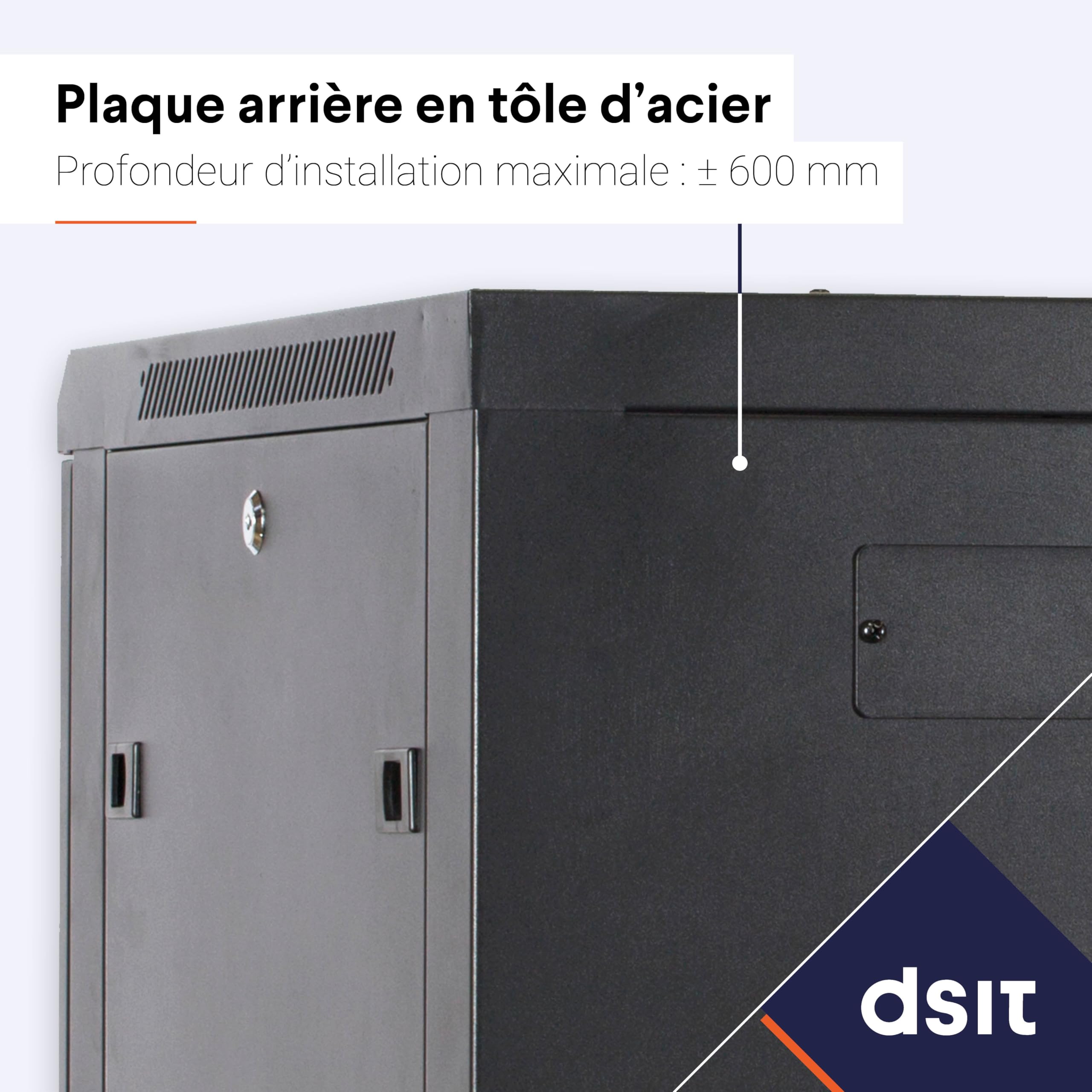 Baie de Serveur 18U avec Porte en Verre 800x800x1000mm (LXPXH) - Noir