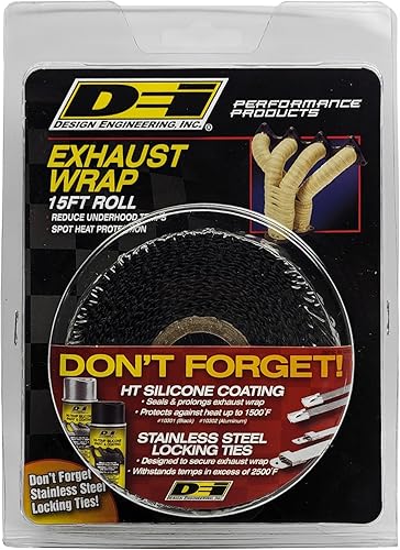 Miniatura 2 de Design Engineering - Cinta aislante para escape DEI 01010, rollo de 1" x 50' - color canela, Negro