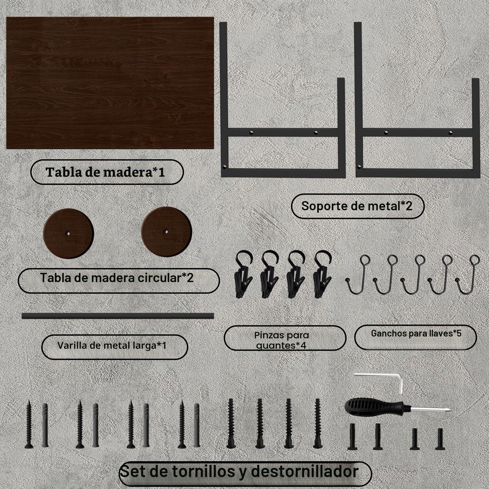 Soporte de pared moto para casco, colgador casco moto pared Perchero con tablas de capas de madera, 2 soportes para casco, fútbol y equipo de ciclismo, Marrón oscuro