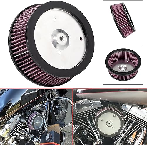 Miniatura 2 de Big Sucker - Filtro de filtro de aire rojo de alto flujo etapa 1 apto para Harley Big Twin Cam Softail Dyna Touring Road King Electra Street Glide