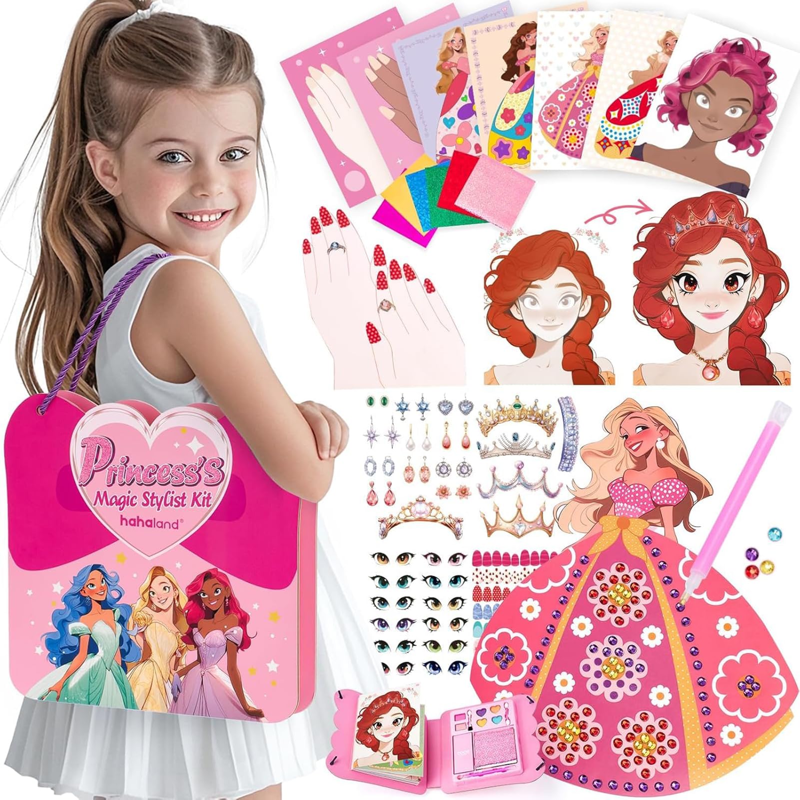 COCO&Friends Giochi Bambini 5-10 Anni - Diamond Painting Bambina con Foil Stickers, Lavoretti Creativi per Trucco, Natale Compleanno Giochi Regalo Bambina 4 5 6 7 8 Anni