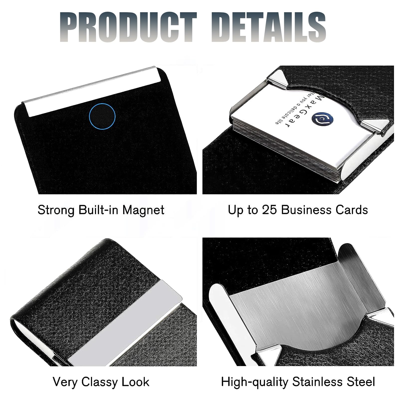 DKDDSSS 2 PCS Business Card Holder, Business Card Case Pocket, Business Name Card Holder, Credit Card Holder - Image 3