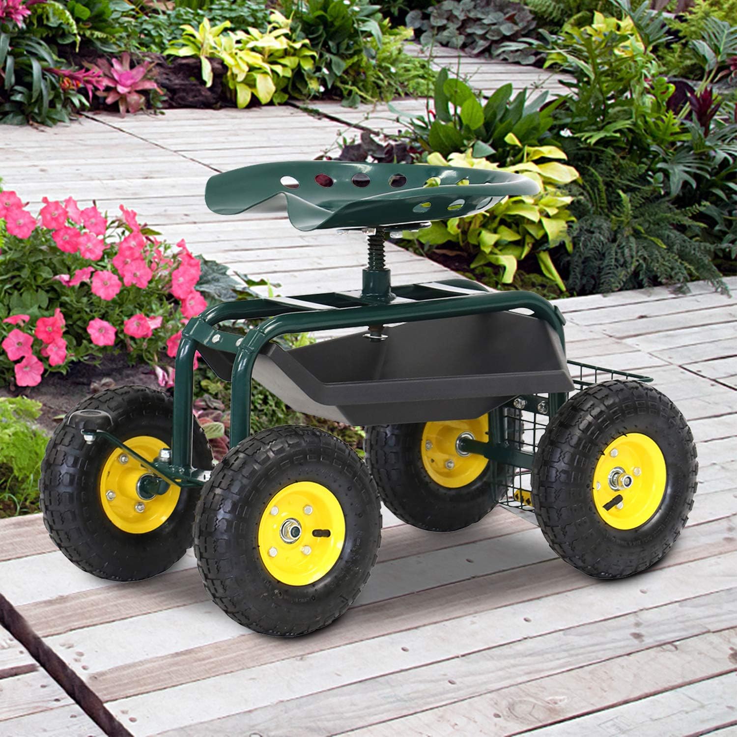 Torin AG594B Garden Cart Scooter and Seat Garden Stool