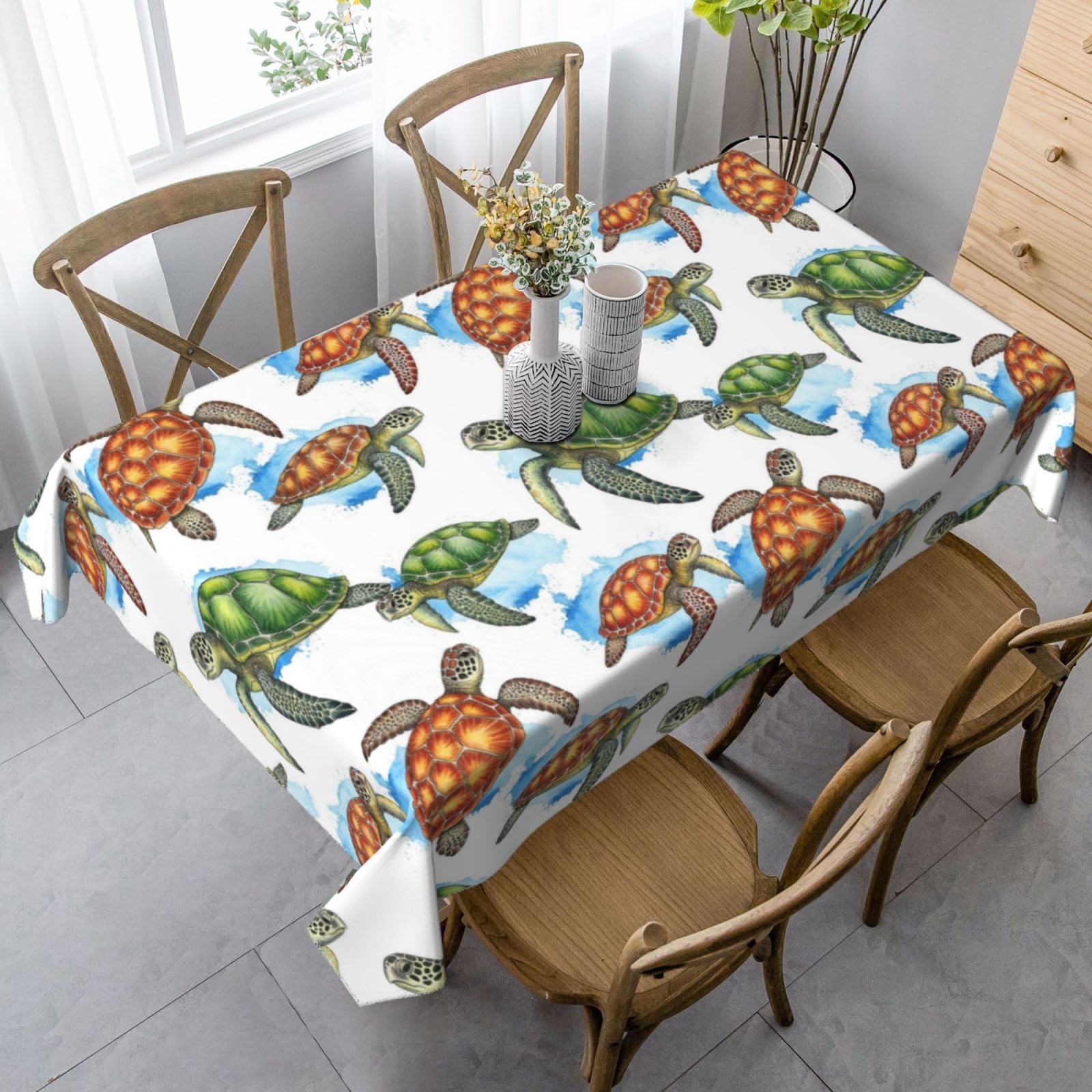 Nappe Grande Vague anti-tache 137x183 cm pour protéger votre table sans repassage