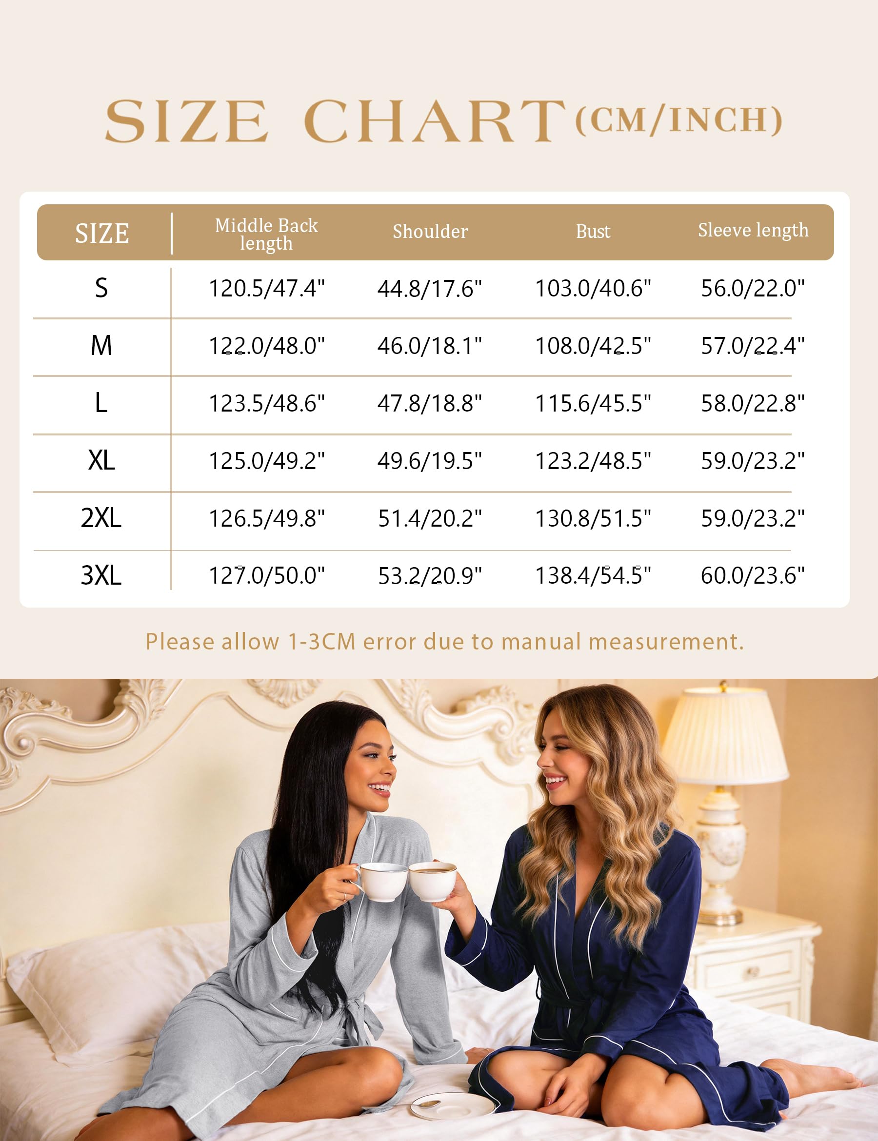 Marvmys Robe De Chambre Femme Long Peignoir De Bain Col En V Vêtements D'intérieur Longue Coton Doux Confortable Et Respirant Ceinture Avec Poche