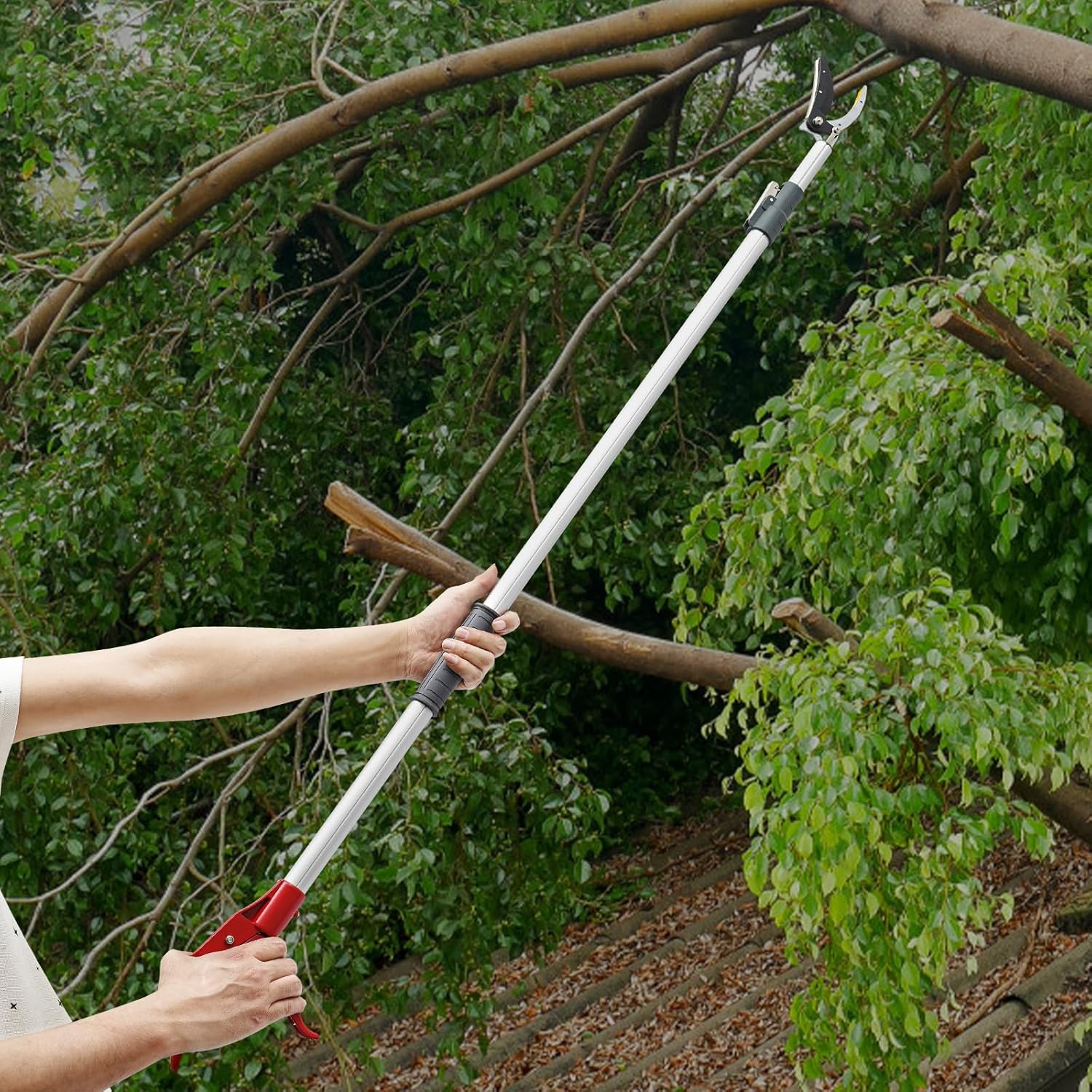 Extendable Loppers - Heavy Duty Telescopic Branch Cutters for Gardening, 1.2-2.2M Handle,Maximum Cutting Diameter 10Mm