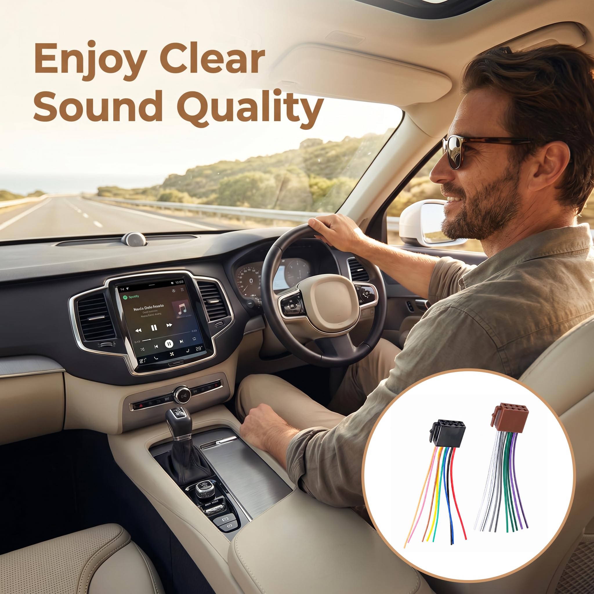 Autoradio Adapter,Radio Kabelbaum Adapter ISO Kompatibel mit Opel Ford Nachrüst, Auto Radio Kabel 2 x 8 Pin offenen Enden, Autoradio Kabelbaum Strom Lautsprecher, DIN ISO Stecker Universal