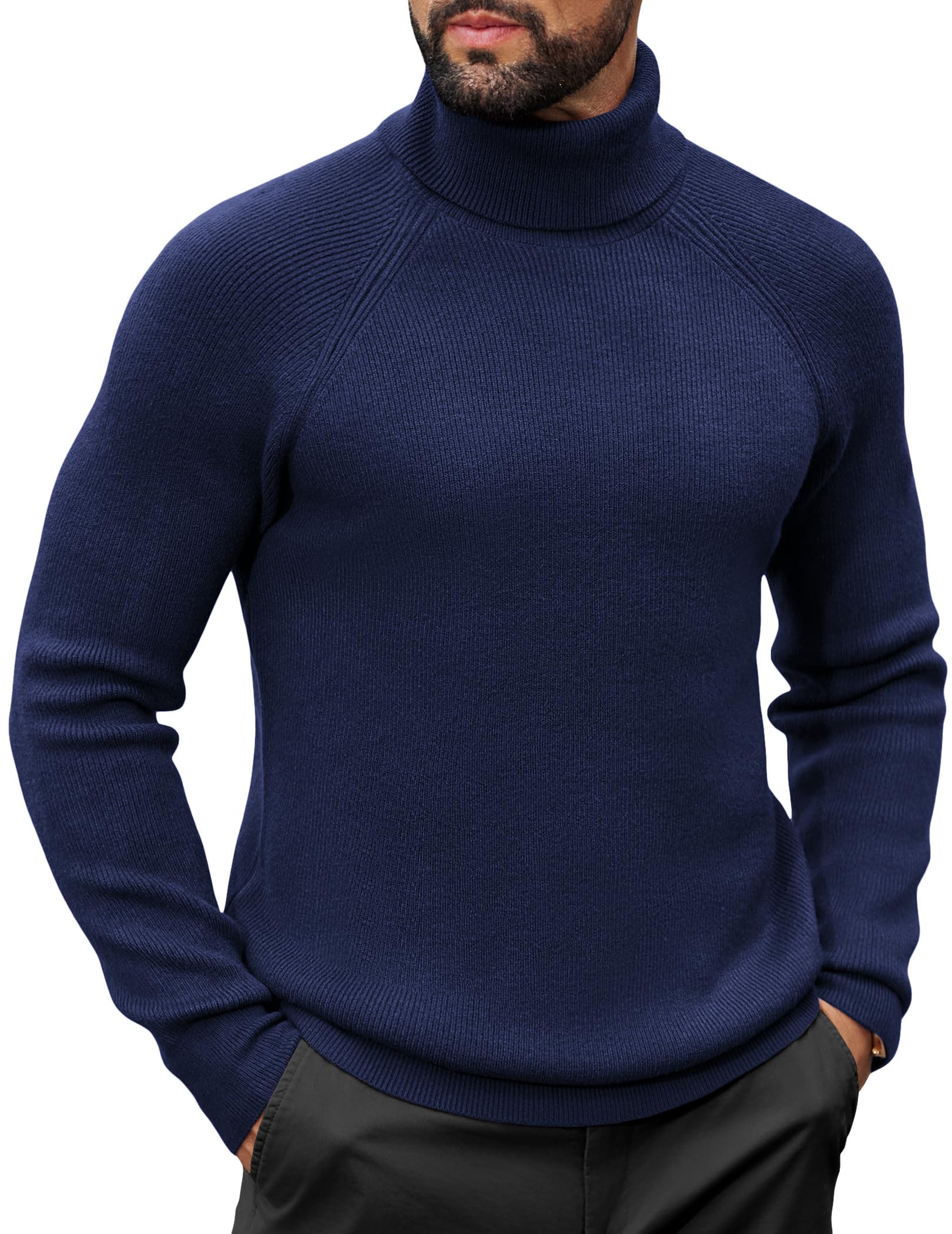 COOFANDY Herren Rollkragenpullover Strickpullover Rollkragen Pullover Slim Fit Turtleneck Sweater Warm Winterpullover Männer Pulli