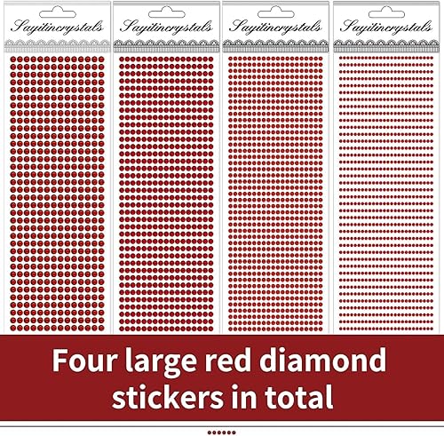 Miniatura 10 de 1799 calcomanías de gemas para manualidades, autoadhesivas, diamantes de imitación para manualidades, calcomanías redondas de acrílico brillante,