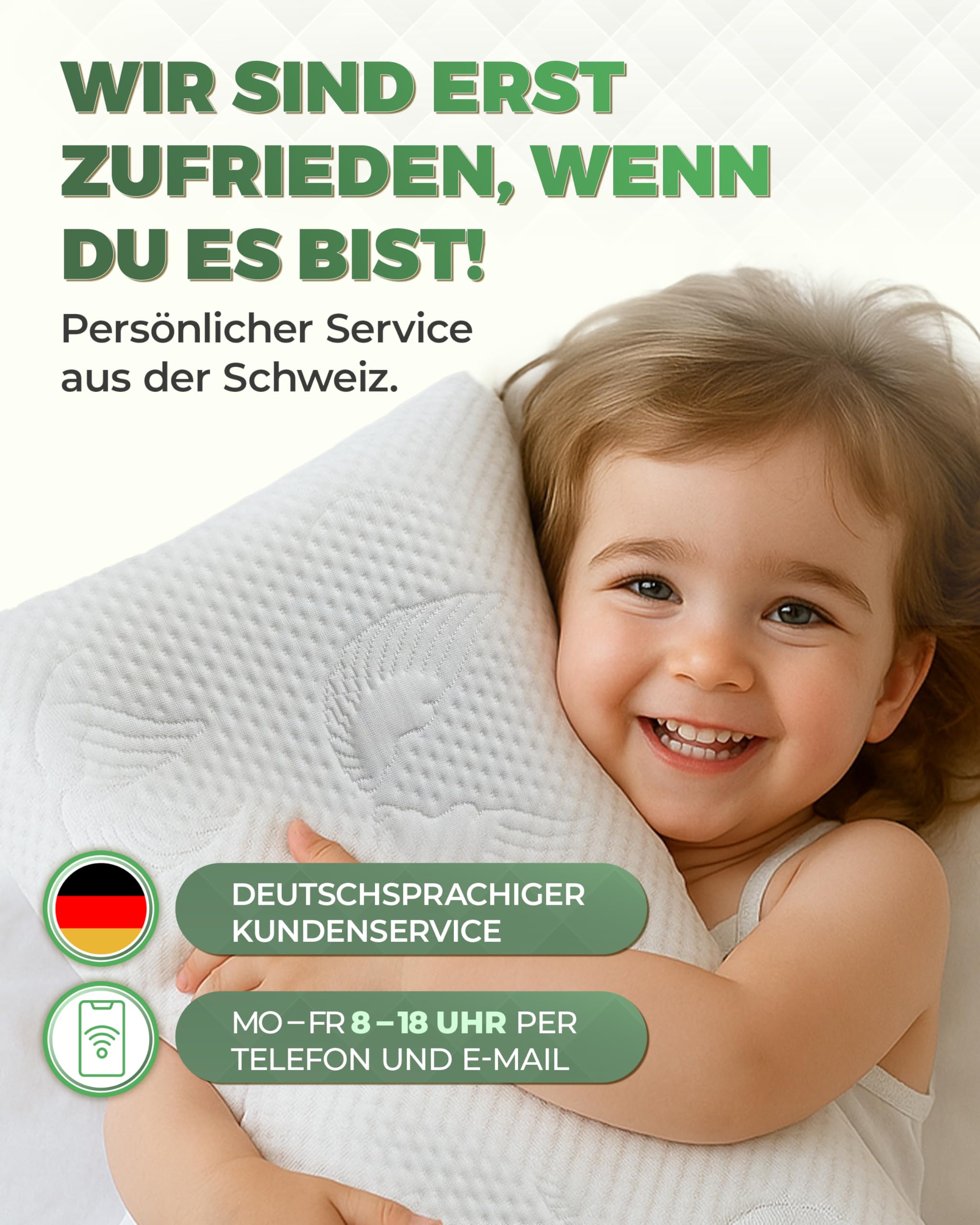 Welldora Kinderkissen Memory Foam 30x50 cm ergonomisches Kopfkissen für Kinder 2-8 Jahre mitwachsend atmungsaktiver 3D-Tencel-Bezug Oeko-TEX zertifiziert