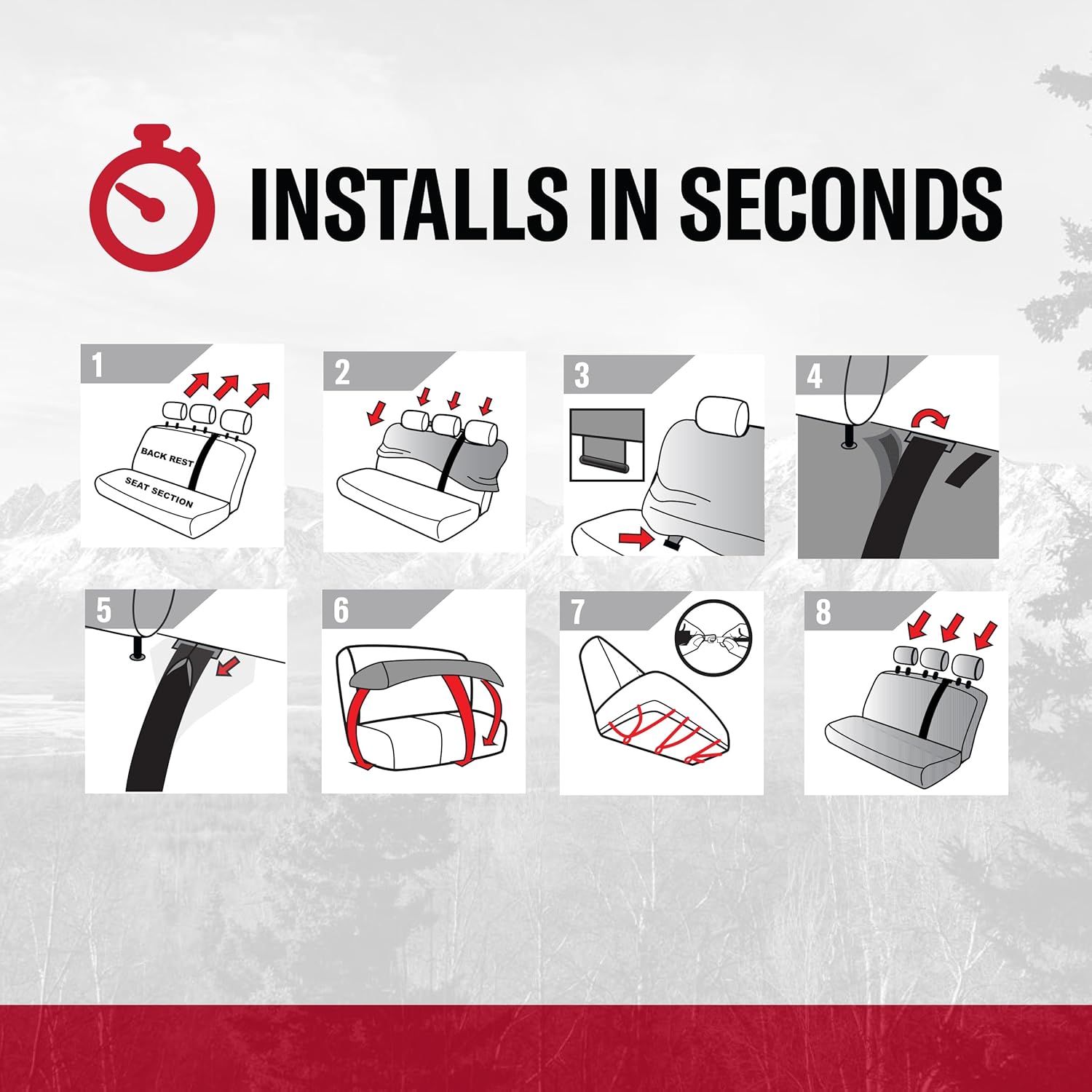 Dickies 3-Piece Petersen Seat Covers, Vegan Leather Seat Covers for Cars, Trucks, SUVs — Black