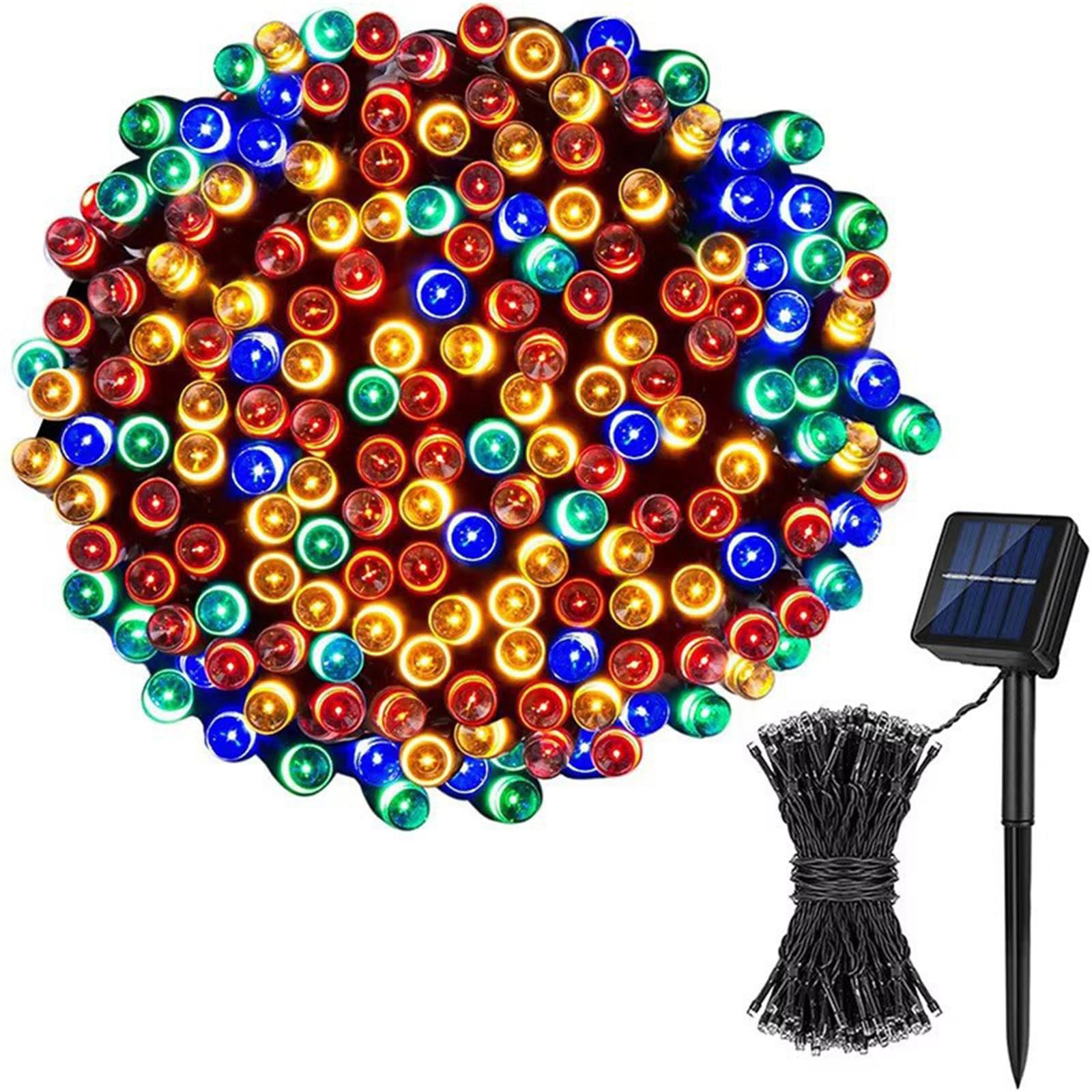 Catena Luci Solari Esterno Filo di Rame, 8 Modalità, IP65 Impermeabile Accensione Automatica, Decor Giardino Balcone Terrazzo Natale Feste Matrimoni (Multicolore,102m/1000LED)