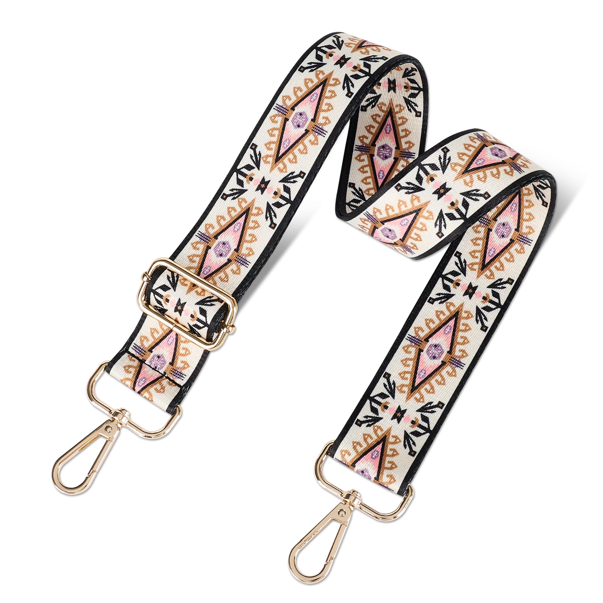 chushui Colorful Pattern Purse Strap, Wide Crossbody Bag Strap Replacement