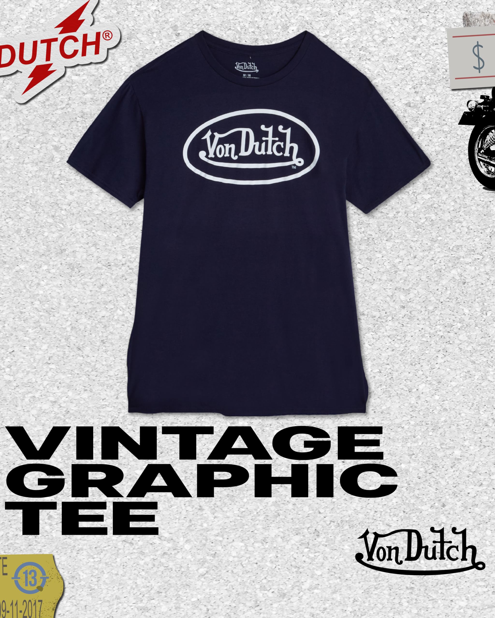 Von Dutch T-shirt con grafica vintage per uomo e donna, unisex, abbigliamento Y2K, camicie classiche retrò streetwear (taglie: S-XL)