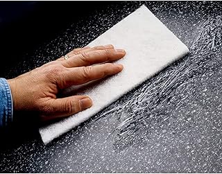 Scotch-Brite Light Cleansing Hand Pad 7445 - Mild Abrasive Hand Sanding Pad - White Hand Pad - For Metal, Vinyl, Porcelain - 6